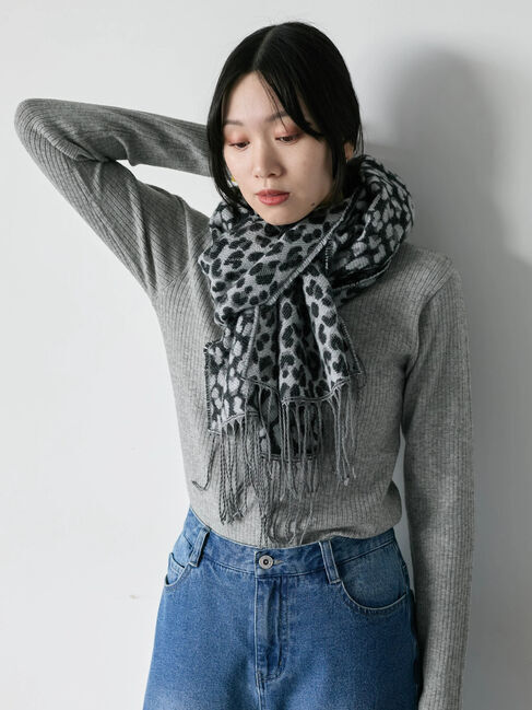 Samansa Mos2 blue「レオパードマフラー」|その他|