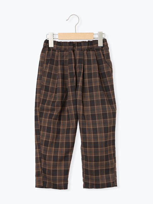 Samansa Mos2 Lagom「チェックタックパンツ」|その他|ブラウン