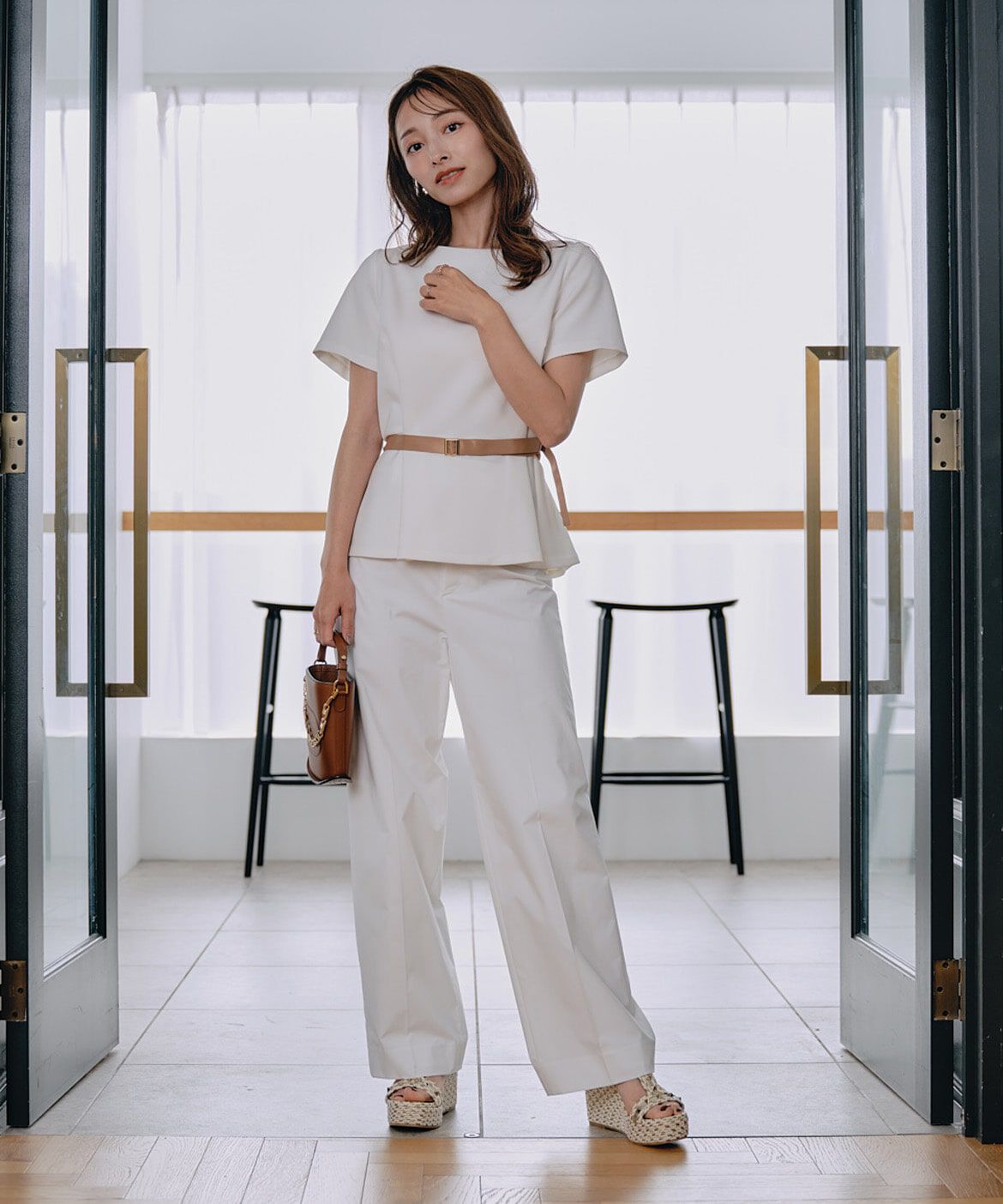 Maglie le cassetto「《M Maglie le cassetto&times;吉田理紗》快適セミワイドパンツ」|スラックス|