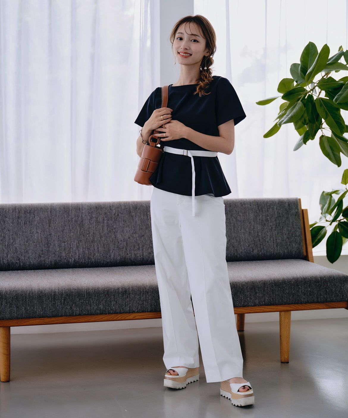 Maglie le cassetto「《M Maglie le cassetto&times;吉田理紗》快適セミワイドパンツ」|スラックス|