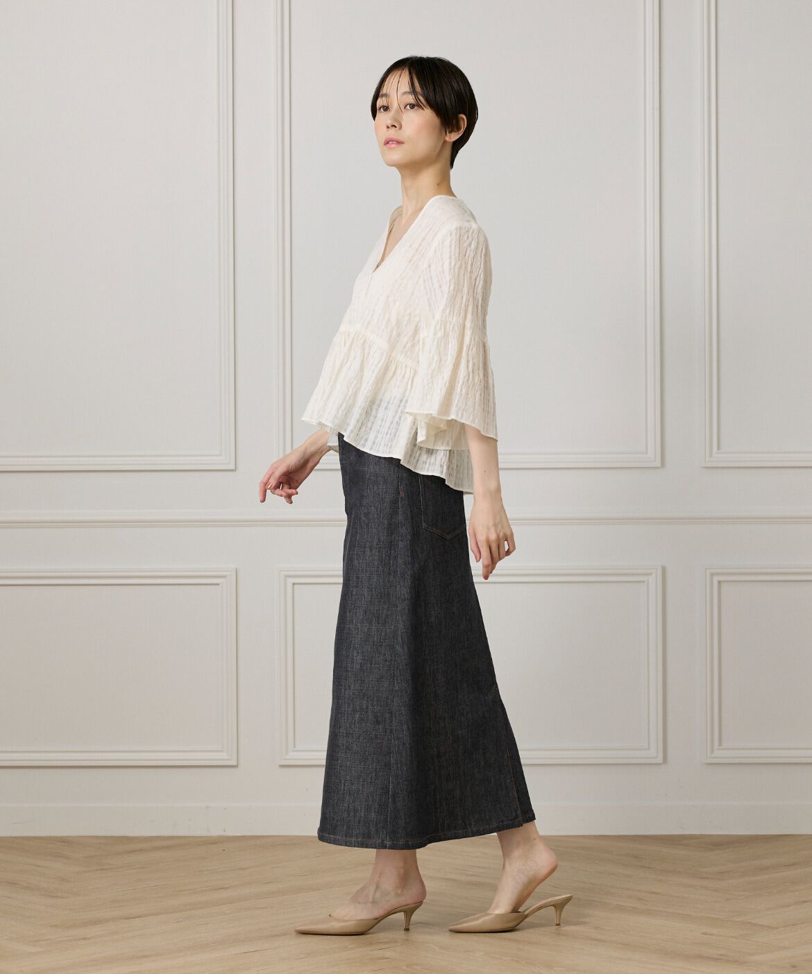 DAY by DAY it&rsquo;s international「シアーチェックペプラムブラウス」|シャツ・ブラウス|