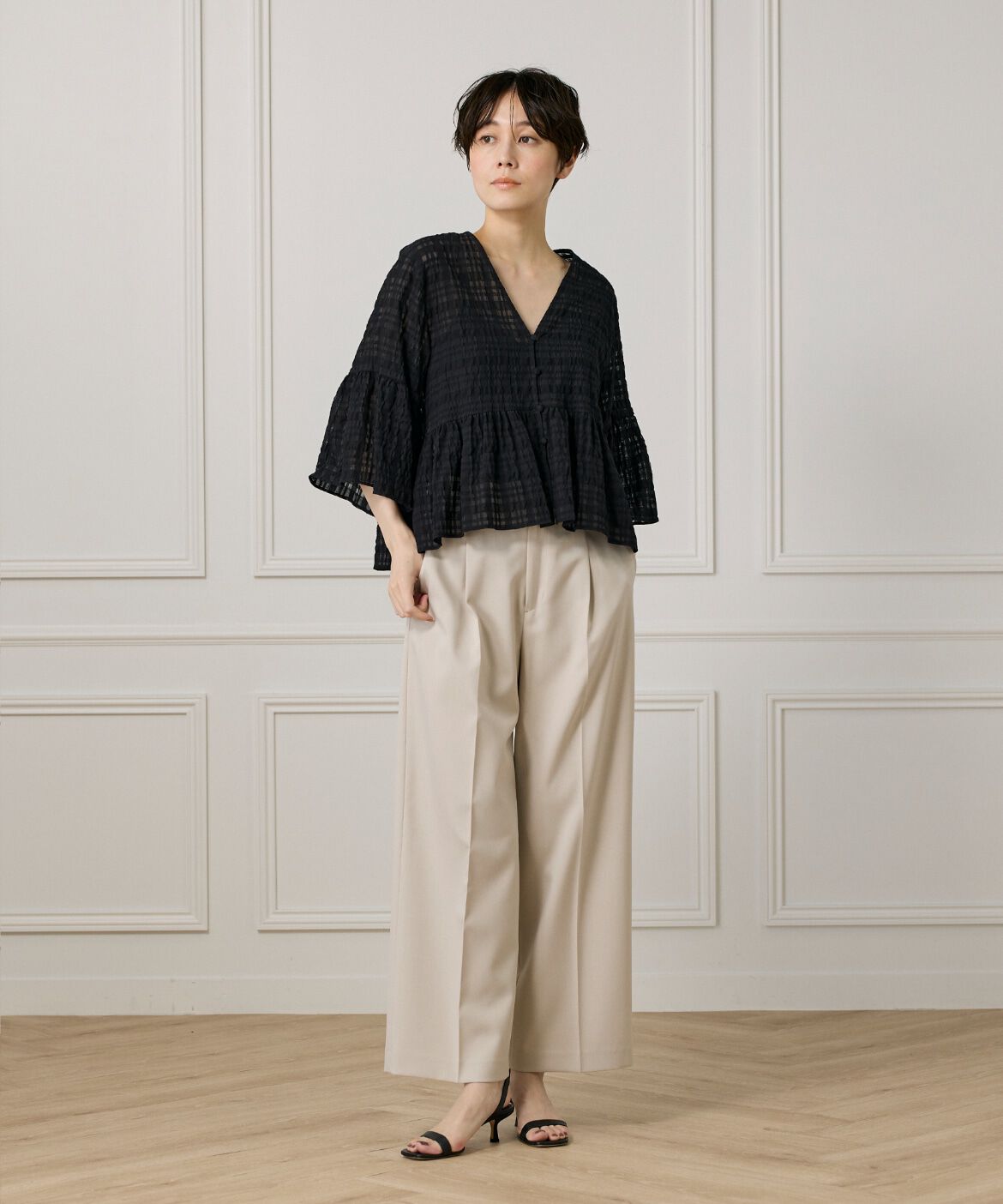 DAY by DAY it&rsquo;s international「シアーチェックペプラムブラウス」|シャツ・ブラウス|