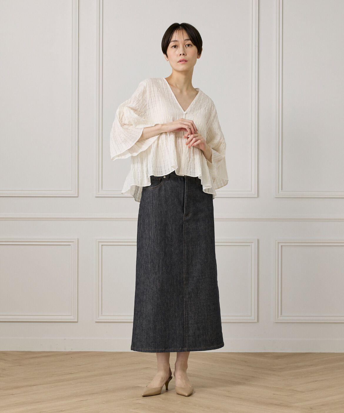 DAY by DAY it&rsquo;s international「シアーチェックペプラムブラウス」|シャツ・ブラウス|