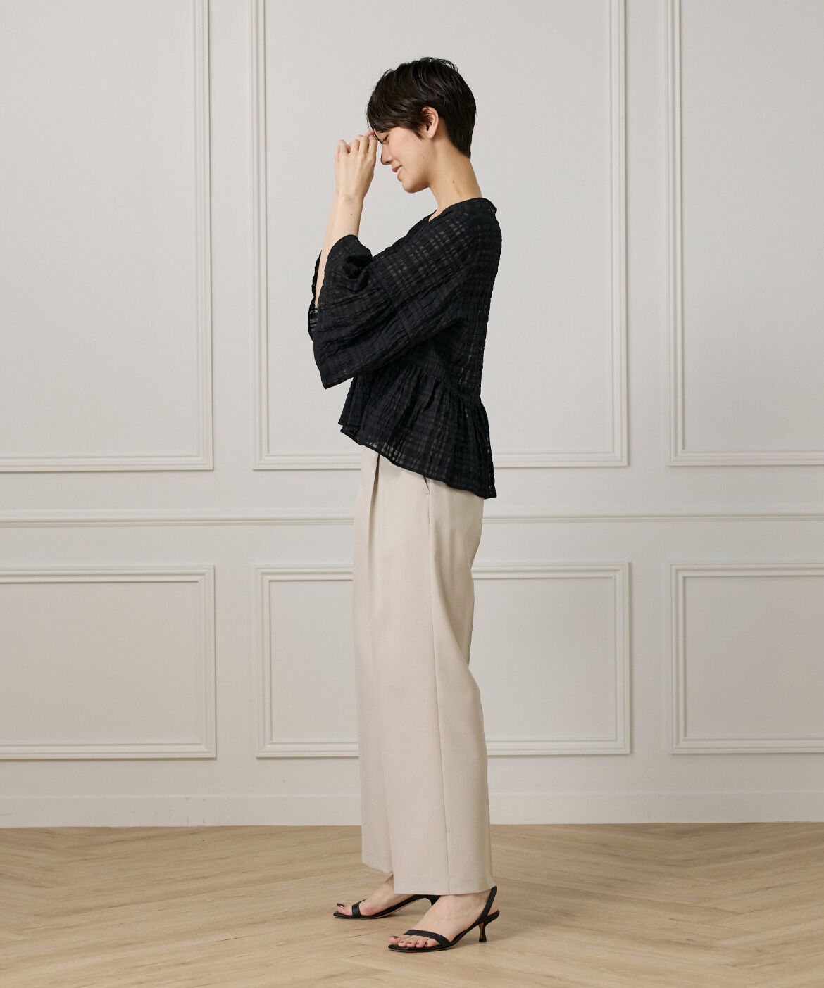 DAY by DAY it&rsquo;s international「シアーチェックペプラムブラウス」|シャツ・ブラウス|