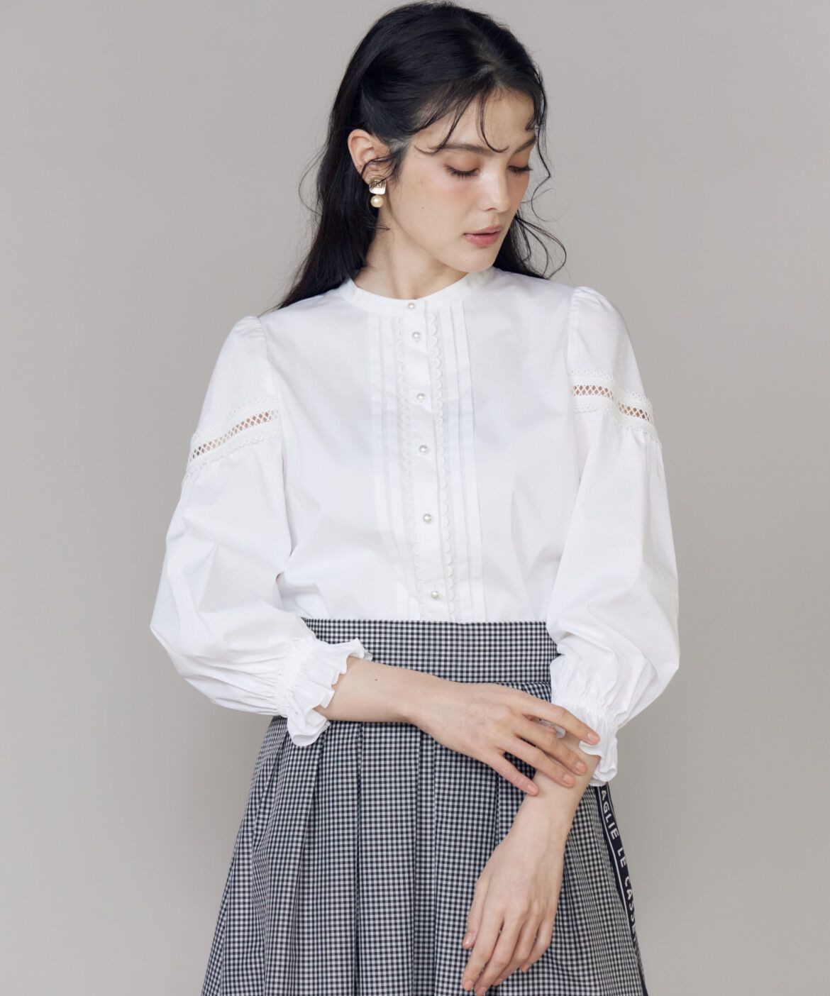 Maglie le cassetto「スタンドレースブラウス」|シャツ・ブラウス|