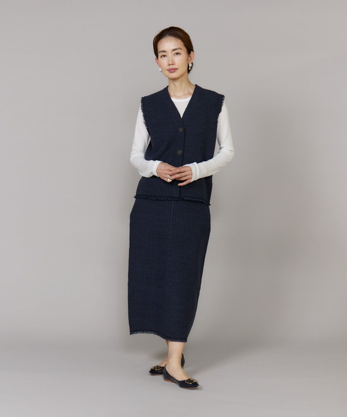 Le Souk「ニットツイードAラインスカート」|タイト|