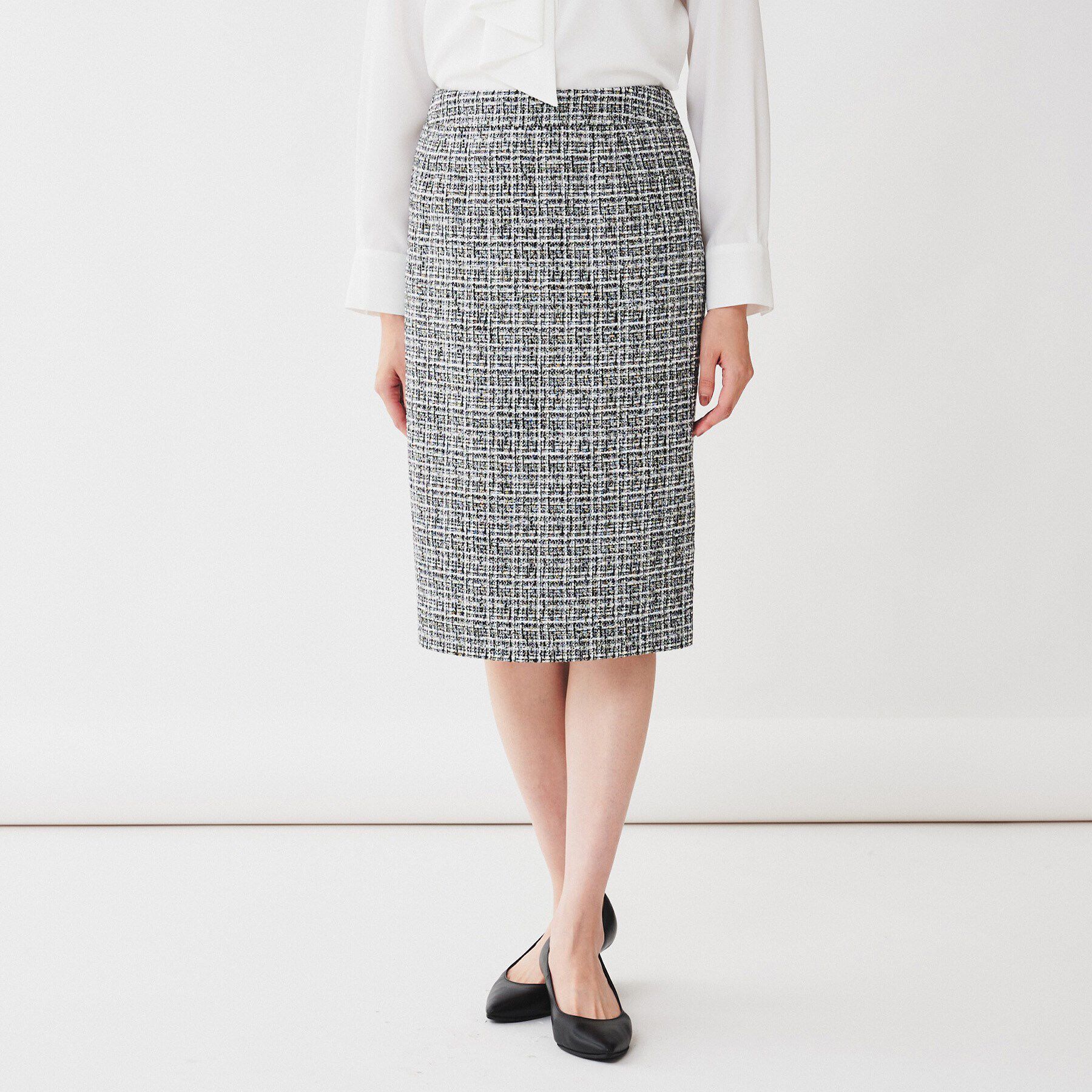 UNTITLED「【入卒／セレモニー／通勤】ラメツイードタイトスカート」|スカート|