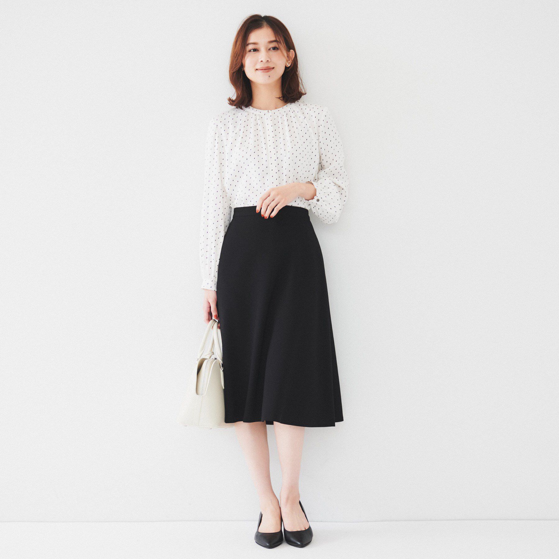 UNTITLED「【通勤】オーバルドットブラウス」|シャツ・ブラウス|