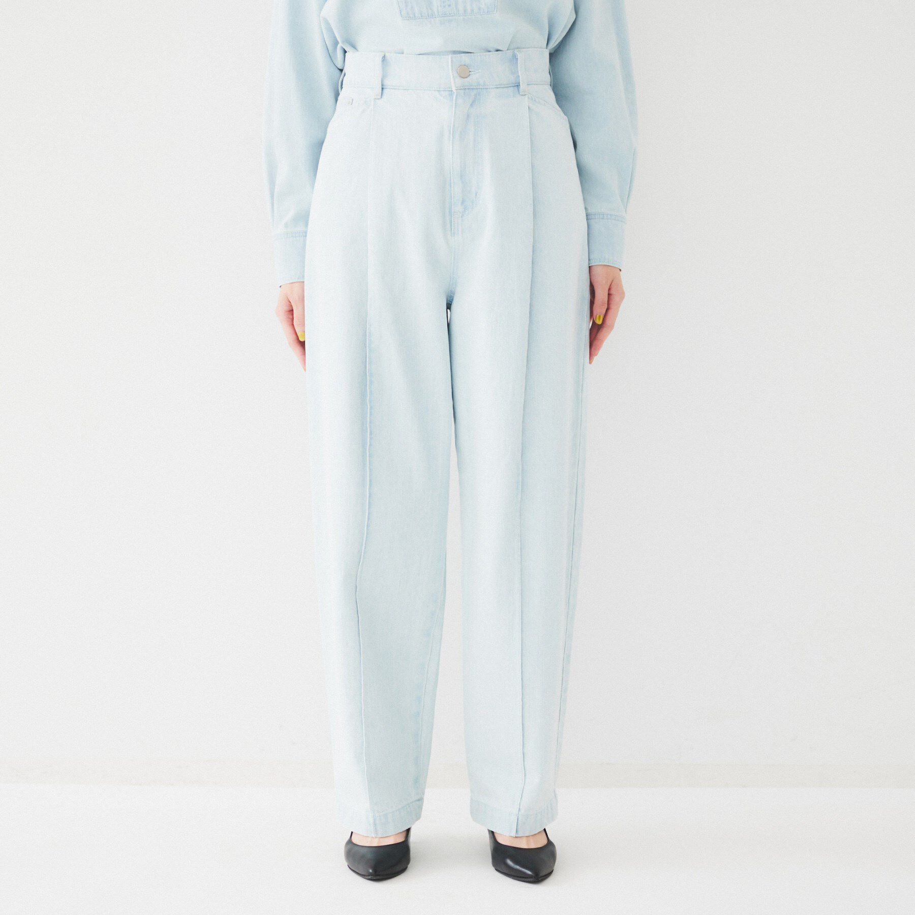 UNTITLED「カーブシルエット ワイドデニム」|デニム|