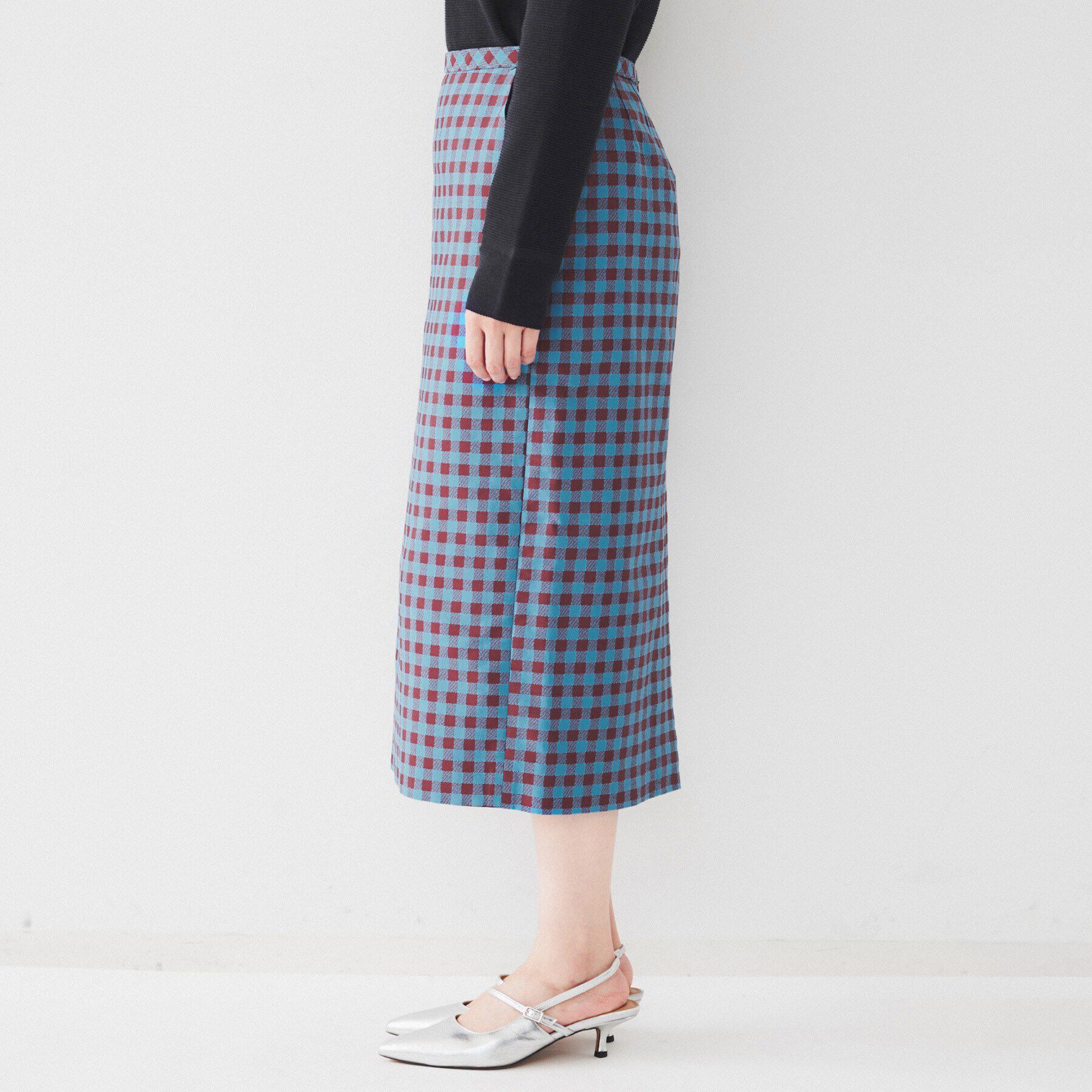 UNTITLED「【セットアップ可能】ギンガムチェック ペンシルスカート」|スカート|