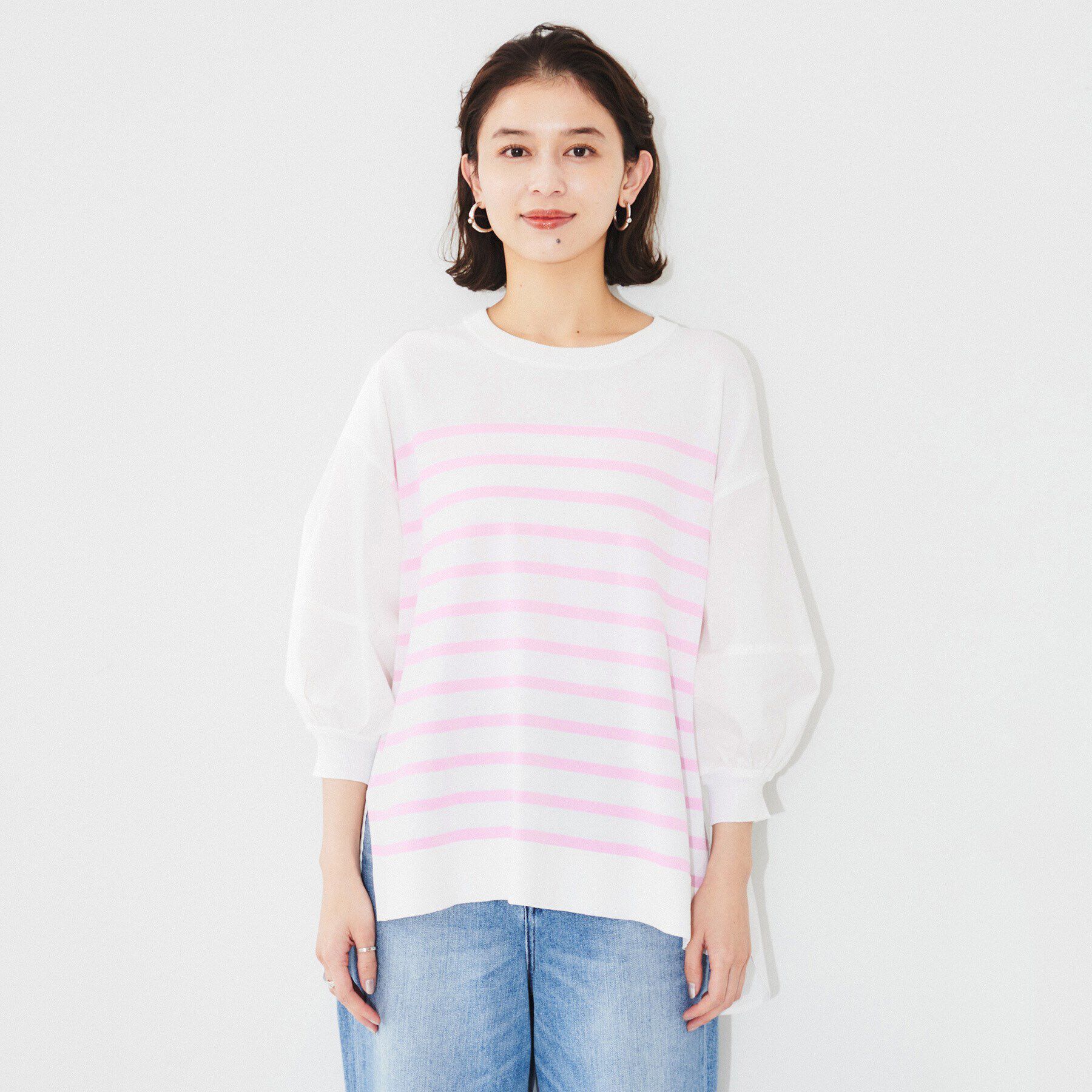 UNTITLED「【TORRAZZO DONNA】ハイブリッドボーダートップス」|Tシャツ・カットソー|
