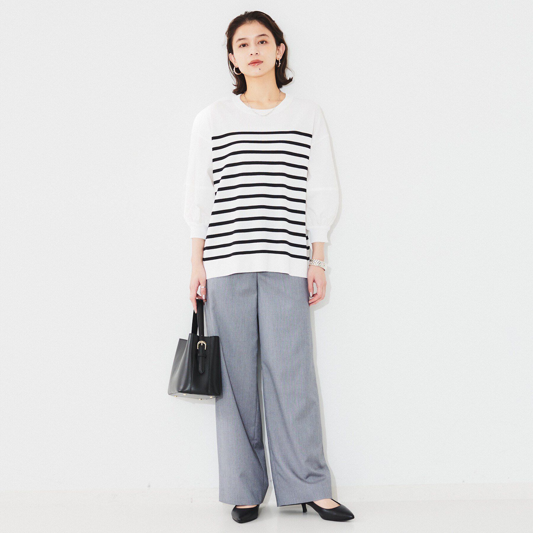 UNTITLED「【TORRAZZO DONNA】ハイブリッドボーダートップス」|Tシャツ・カットソー|