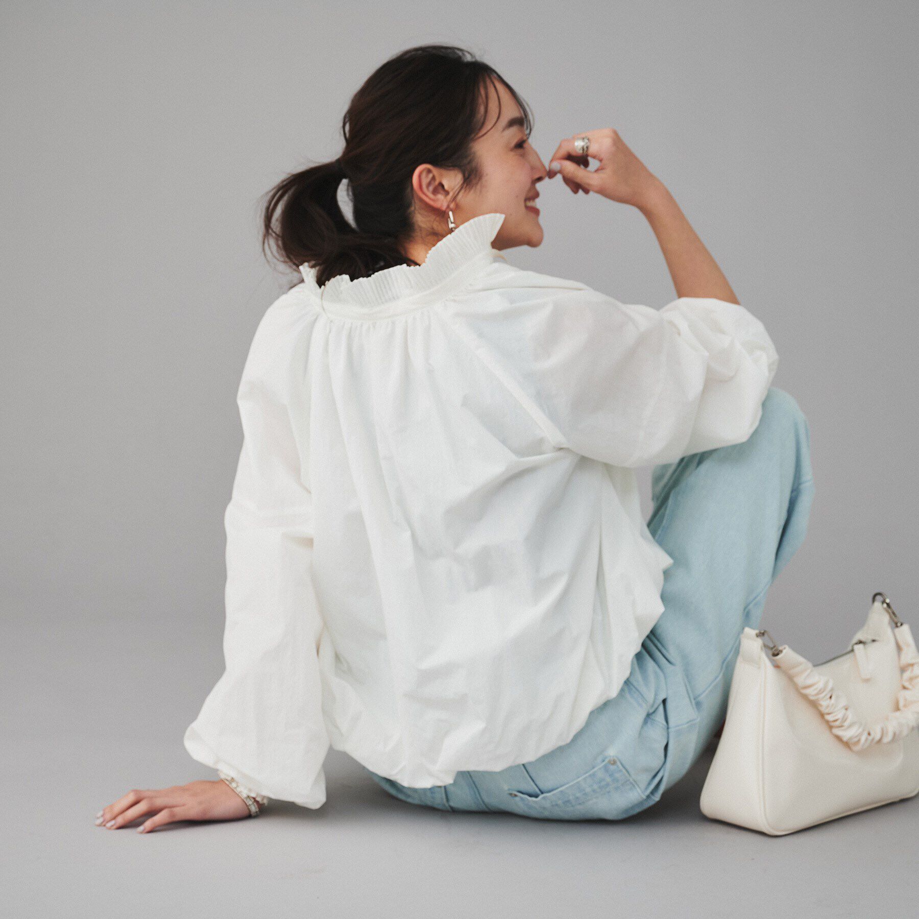 UNTITLED「【MARILYN MOON】プリーツナイロンシアーバルーンブルゾン」|ブルゾン・スタジャン|