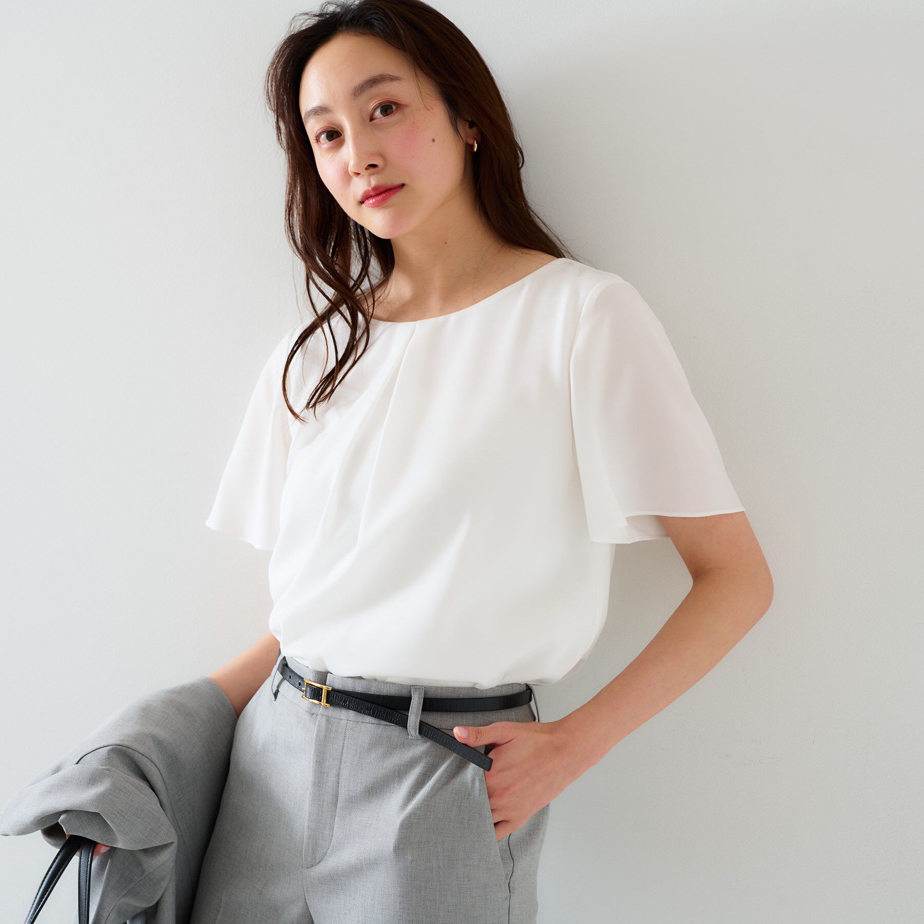 UNTITLED「【通勤／二の腕カバー】フロントタックブラウス」|シャツ・ブラウス|