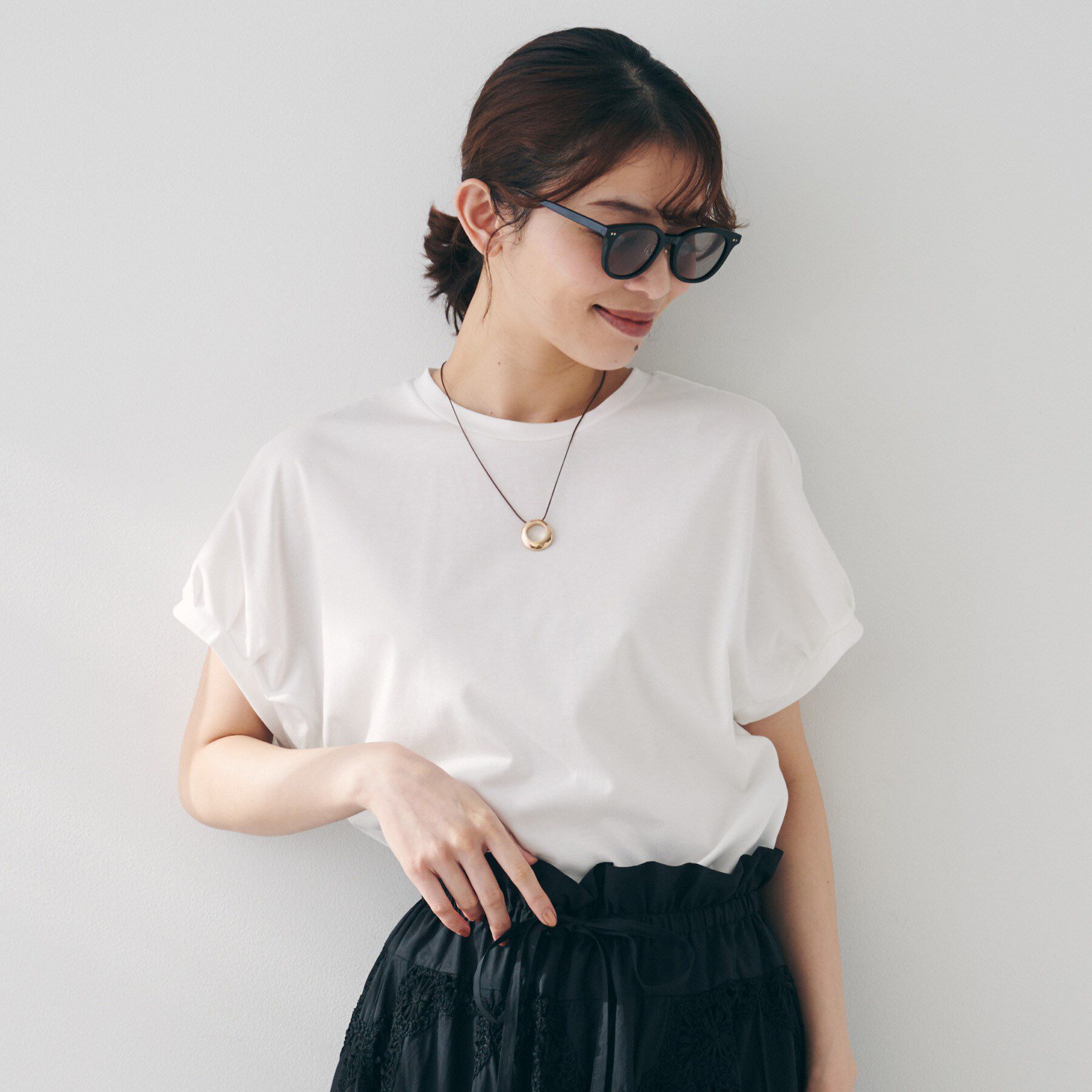 UNTITLED「【体型カバー/洗える】スリーブミニタックプルオーバー」|Tシャツ・カットソー|