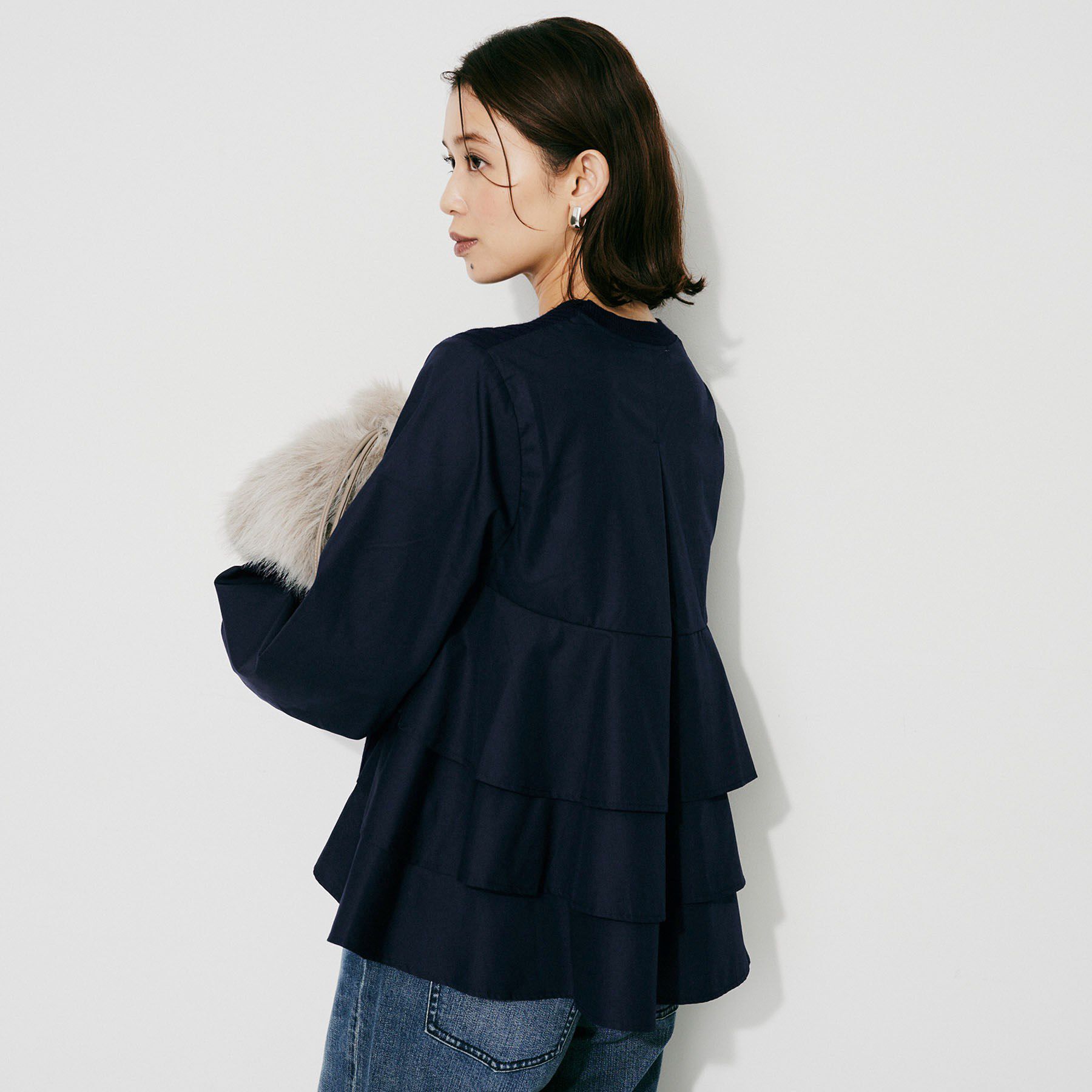 UNTITLED「【TORRAZZO DONNA】ニット&times;ファブリックティアードブラウス」|シャツ・ブラウス|