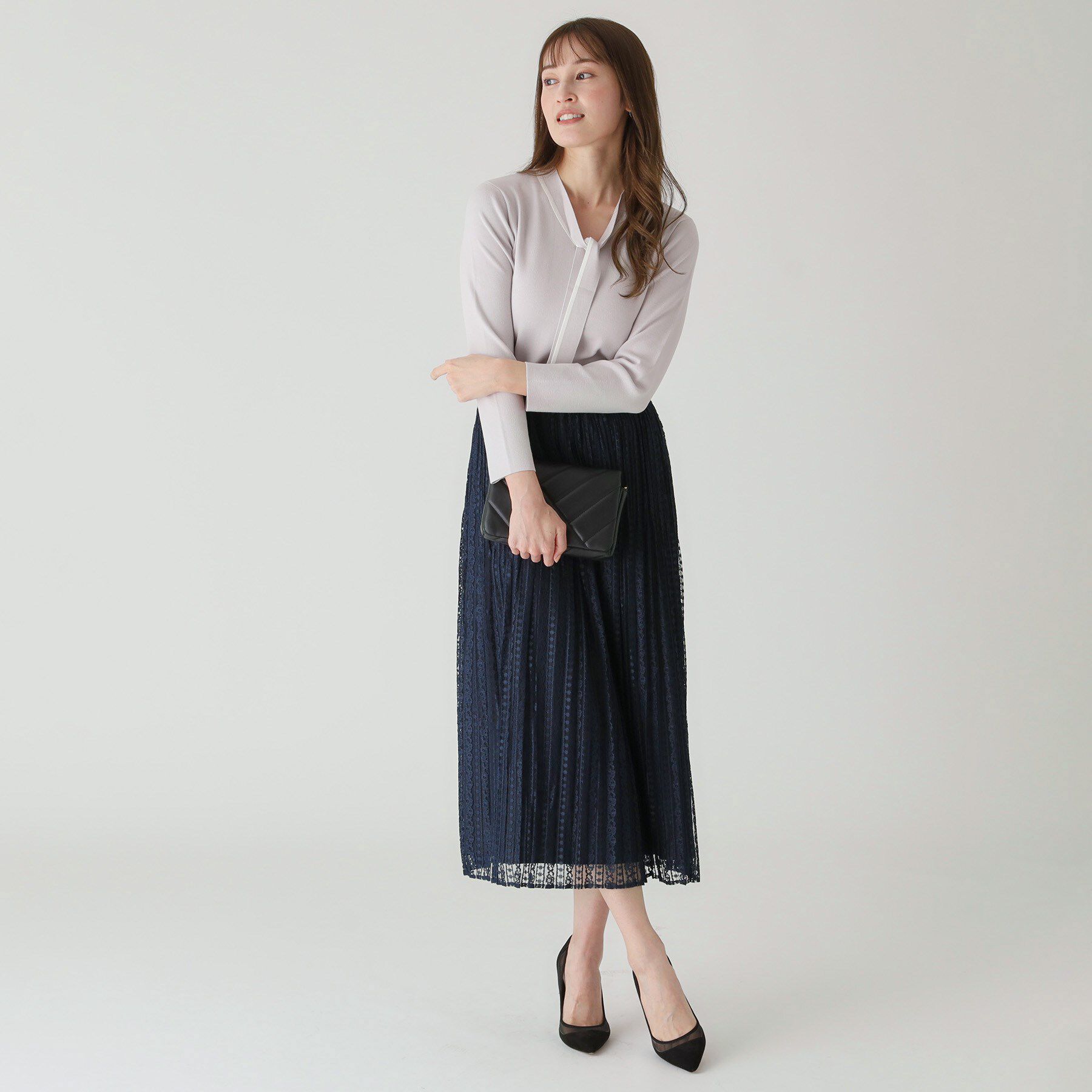 COUP DE CHANCE「【洗える】レース素材プリーツスカート」|スカート|