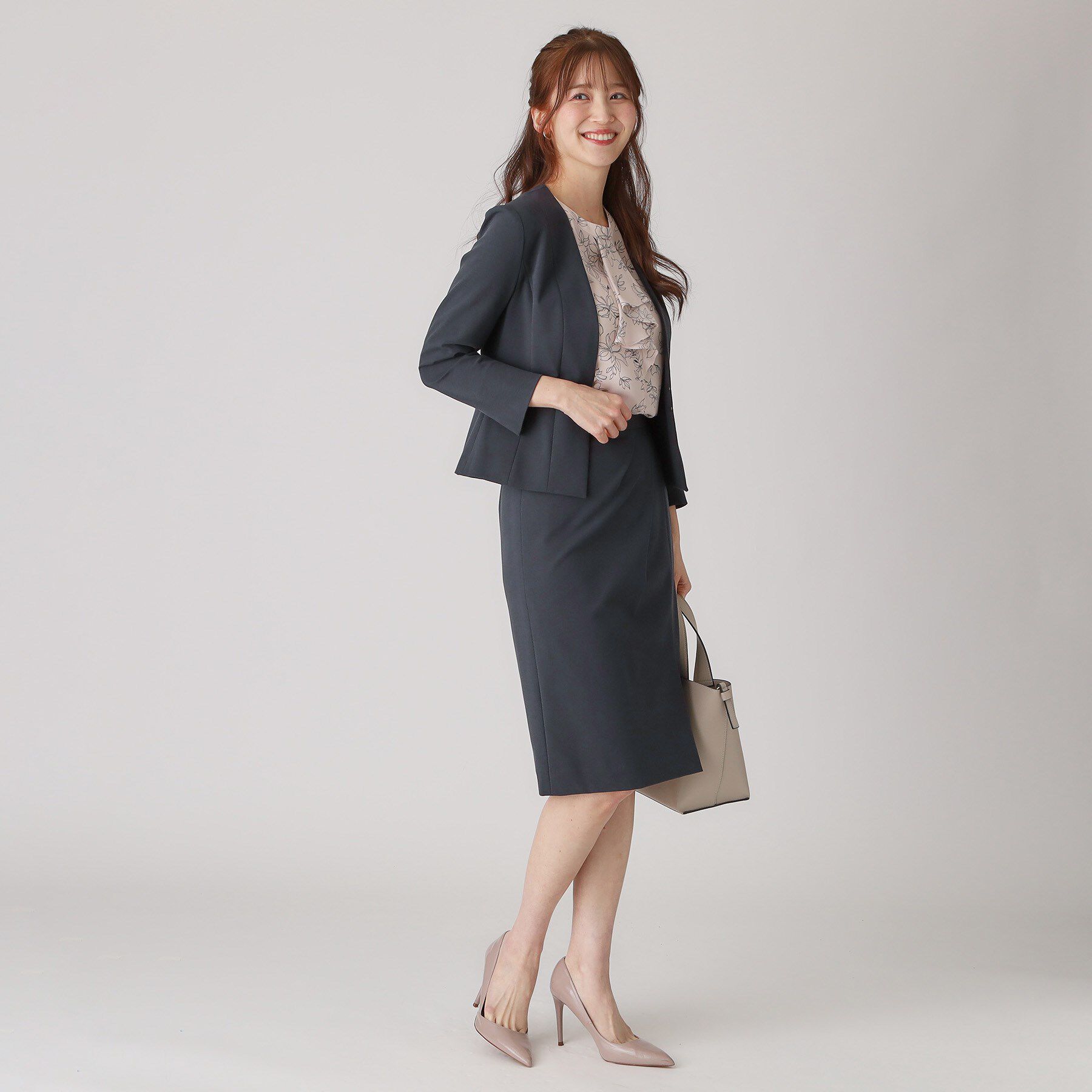 COUP DE CHANCE「【洗える／日本製】細見えカラーレスジャケット」|ノーカラージャケット|