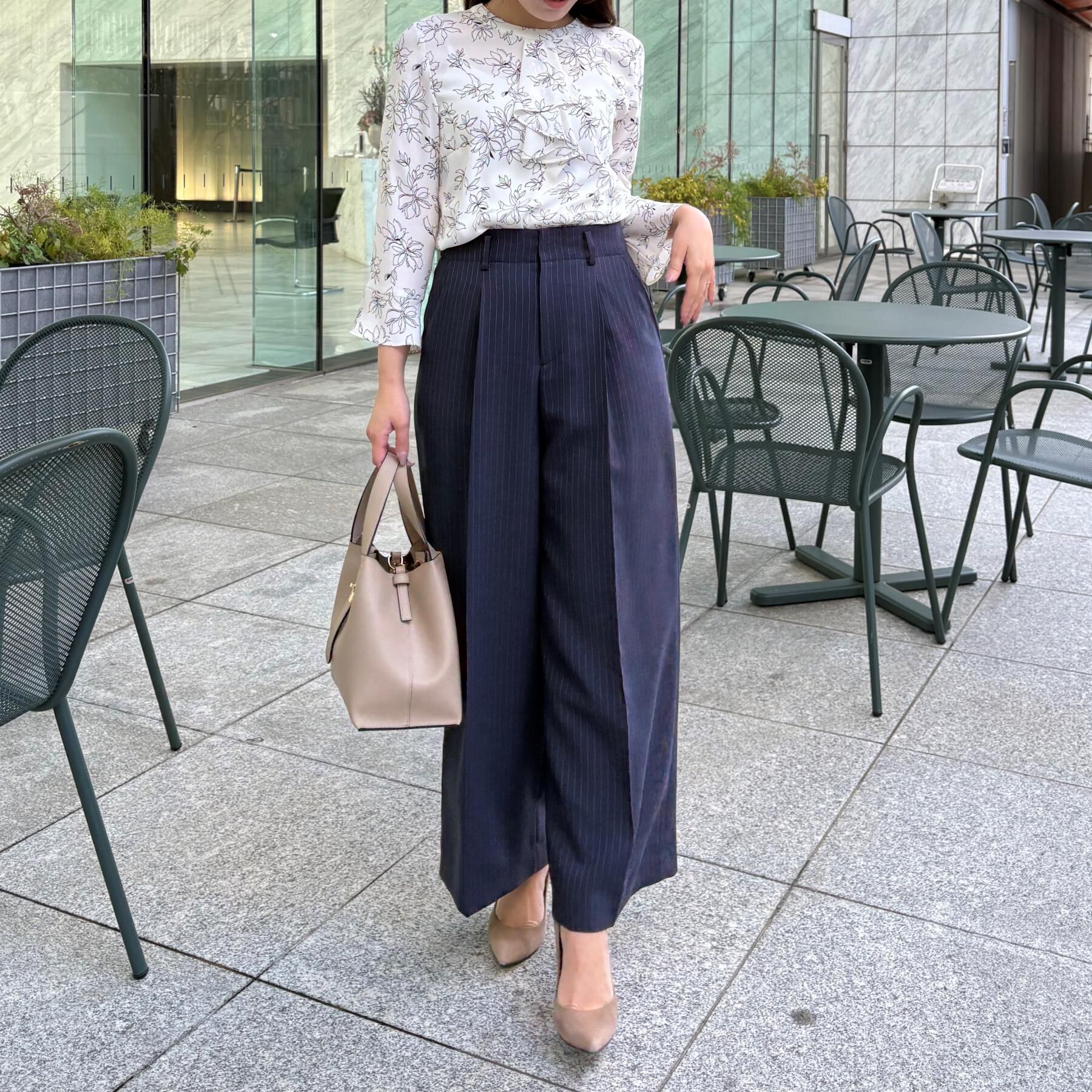 COUP DE CHANCE「【洗える／ウエスト後ろゴム】ストライプ柄ワイドパンツ」|その他|