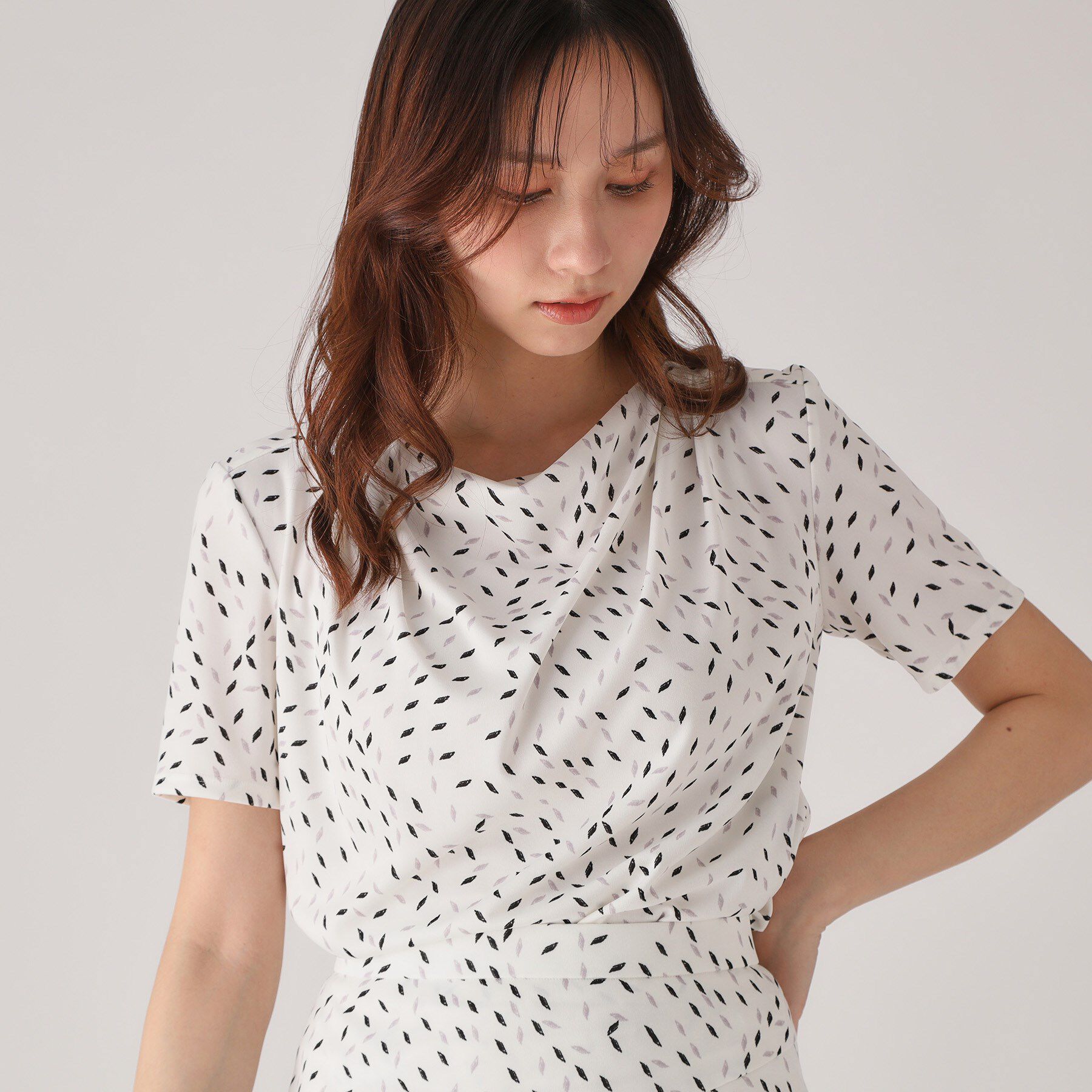 COUP DE CHANCE「【洗える／日本製】ジオメトリック柄カットソー」|Tシャツ・カットソー|