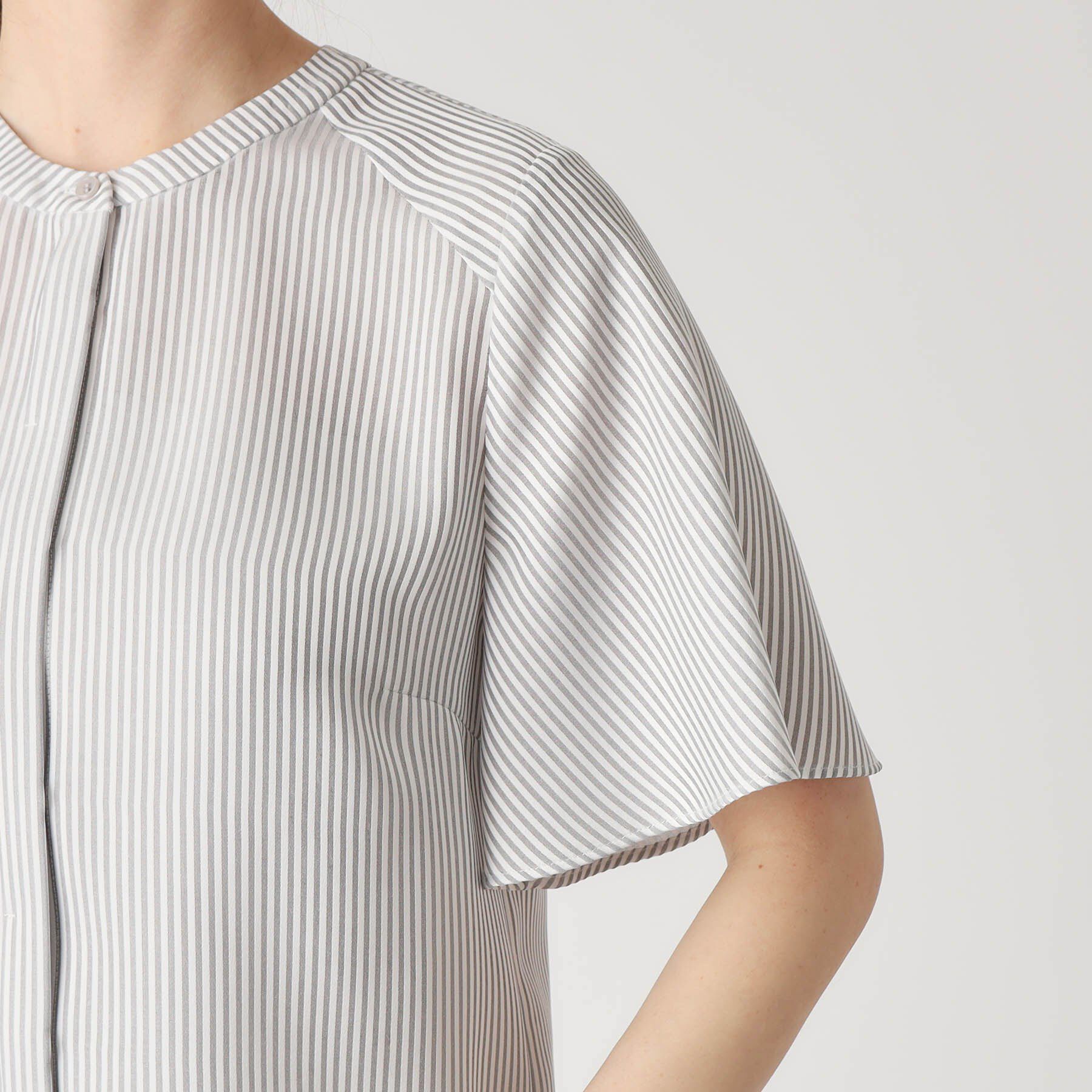 COUP DE CHANCE「【洗える／ストライプ柄】フレア袖ブラウス」|シャツ・ブラウス|