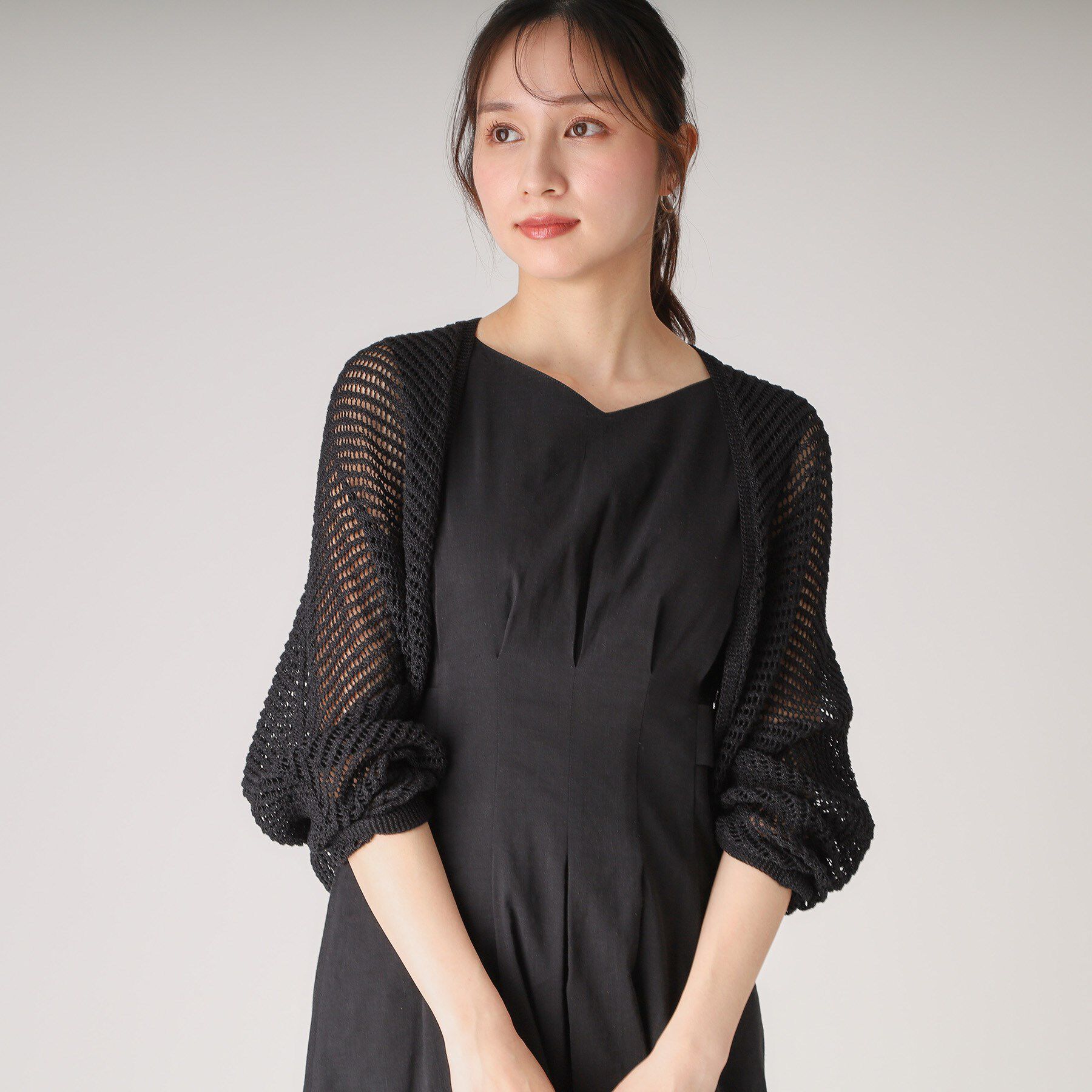 COUP DE CHANCE「【洗える／日本製】和紙混ショート丈ニットボレロ」|カーディガン|