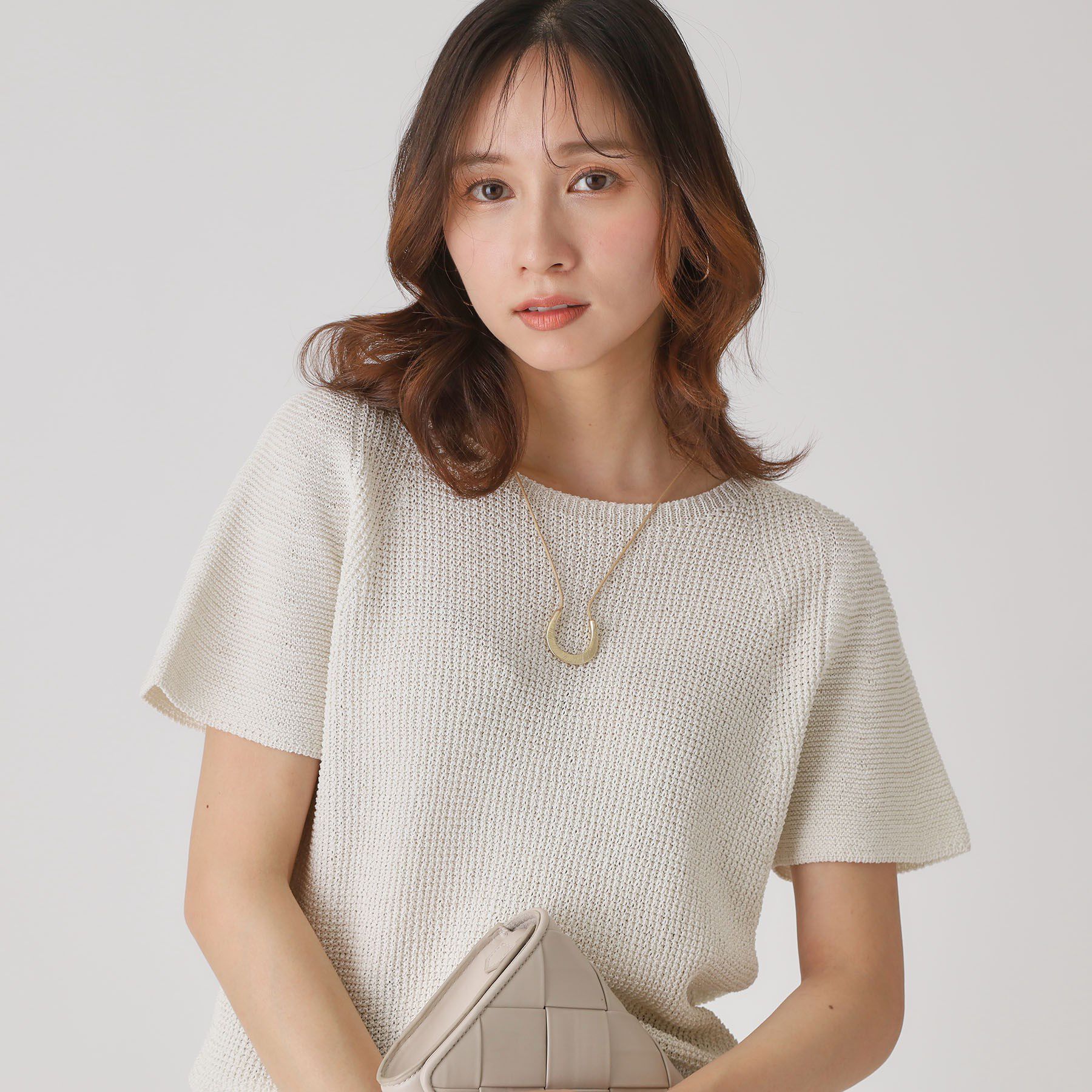COUP DE CHANCE「【洗える／日本製】ラメ和紙混ニットトップス」|ニット・セーター|