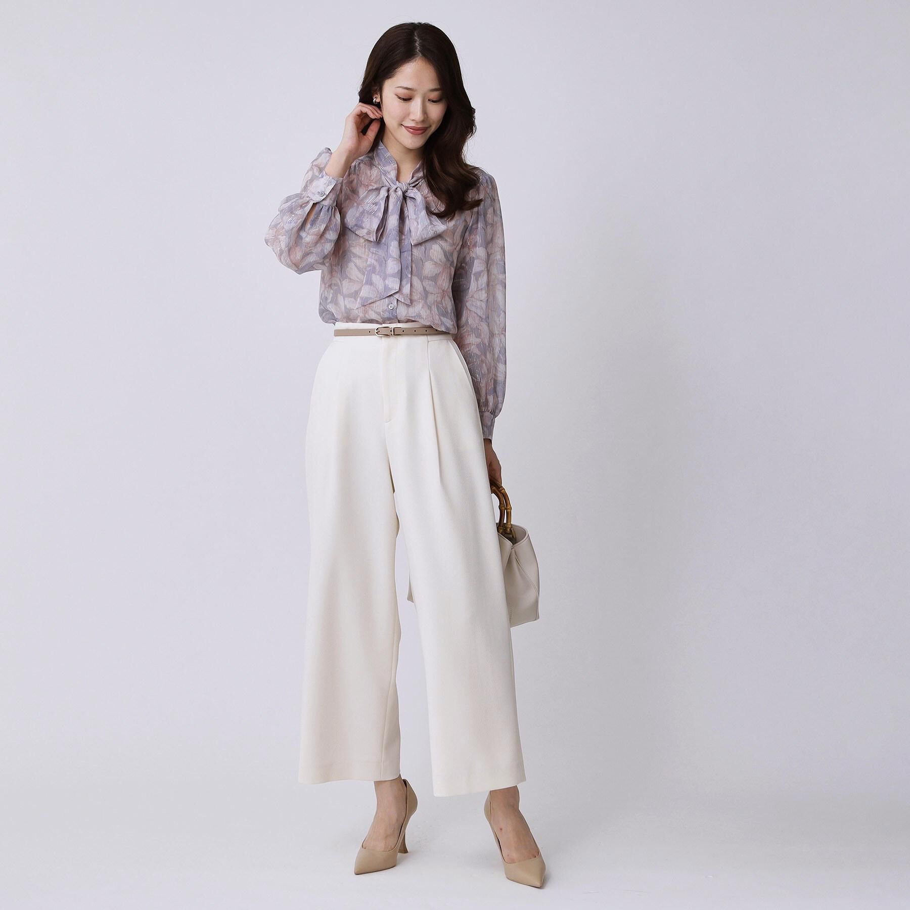 COUP DE CHANCE「【手洗い可／日本製】花柄ボウタイブラウス」|シャツ・ブラウス|