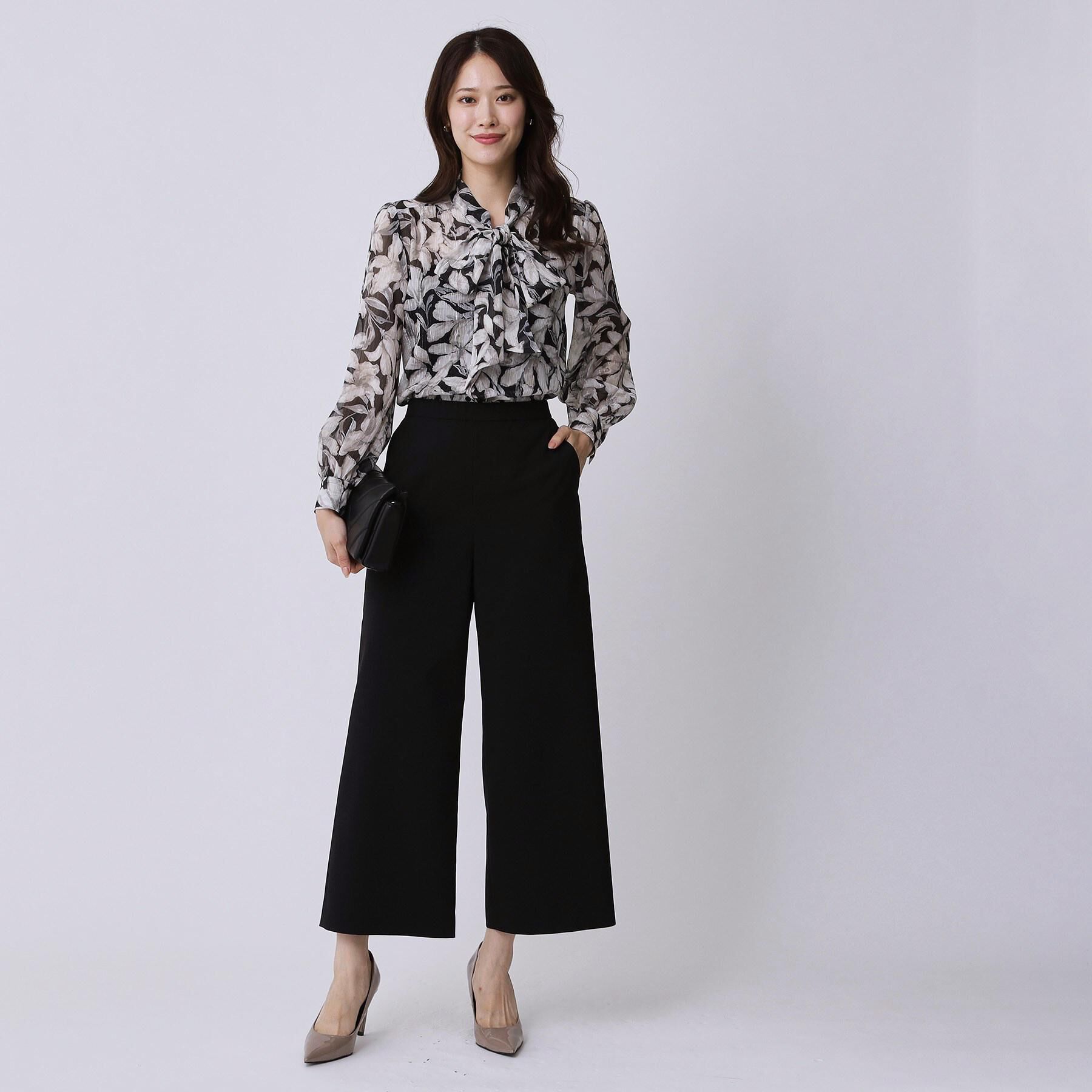 COUP DE CHANCE「【手洗い可／日本製】花柄ボウタイブラウス」|シャツ・ブラウス|