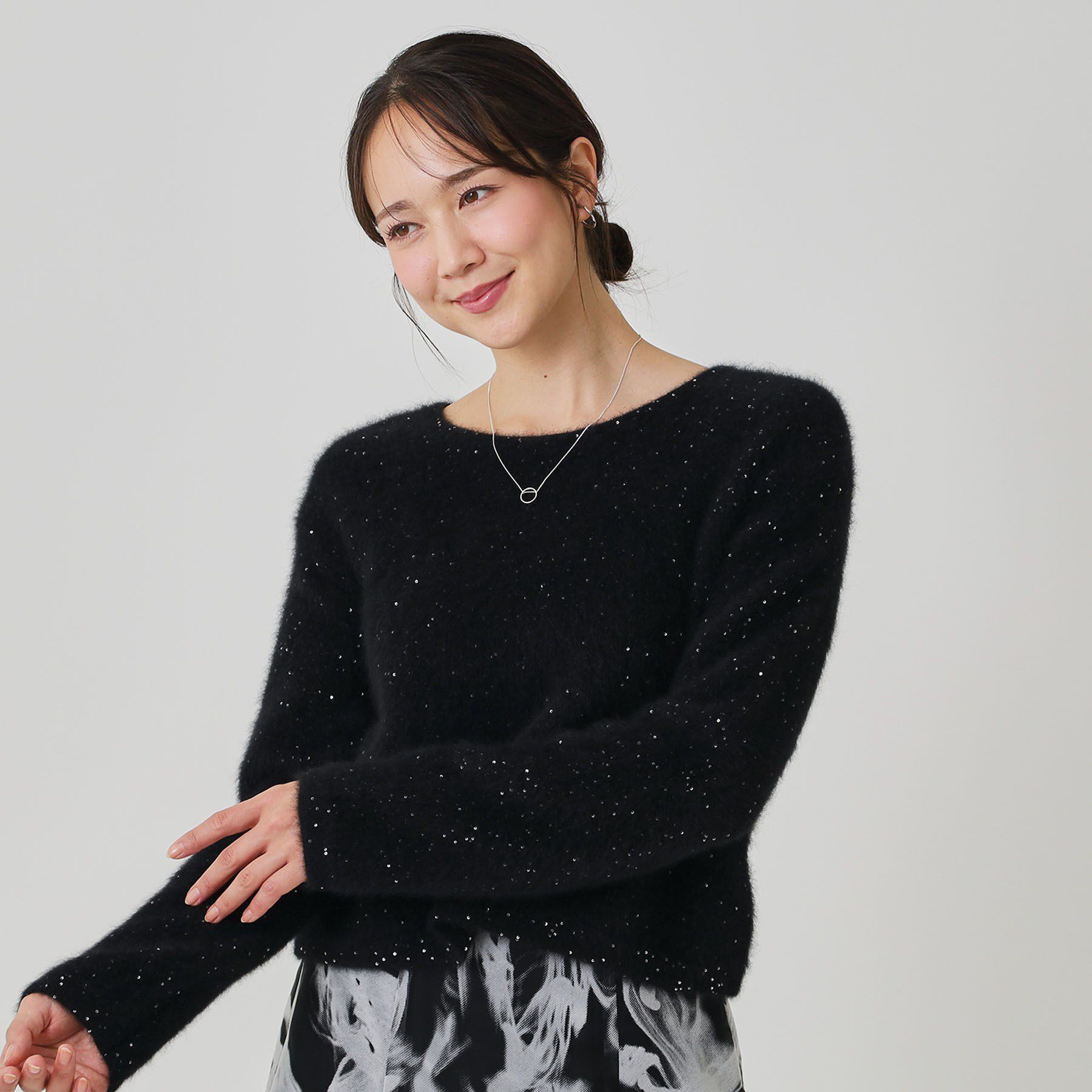 COUP DE CHANCE「【フォックス混／軽い着心地】ショート丈ニットトップス」|ニット・セーター|