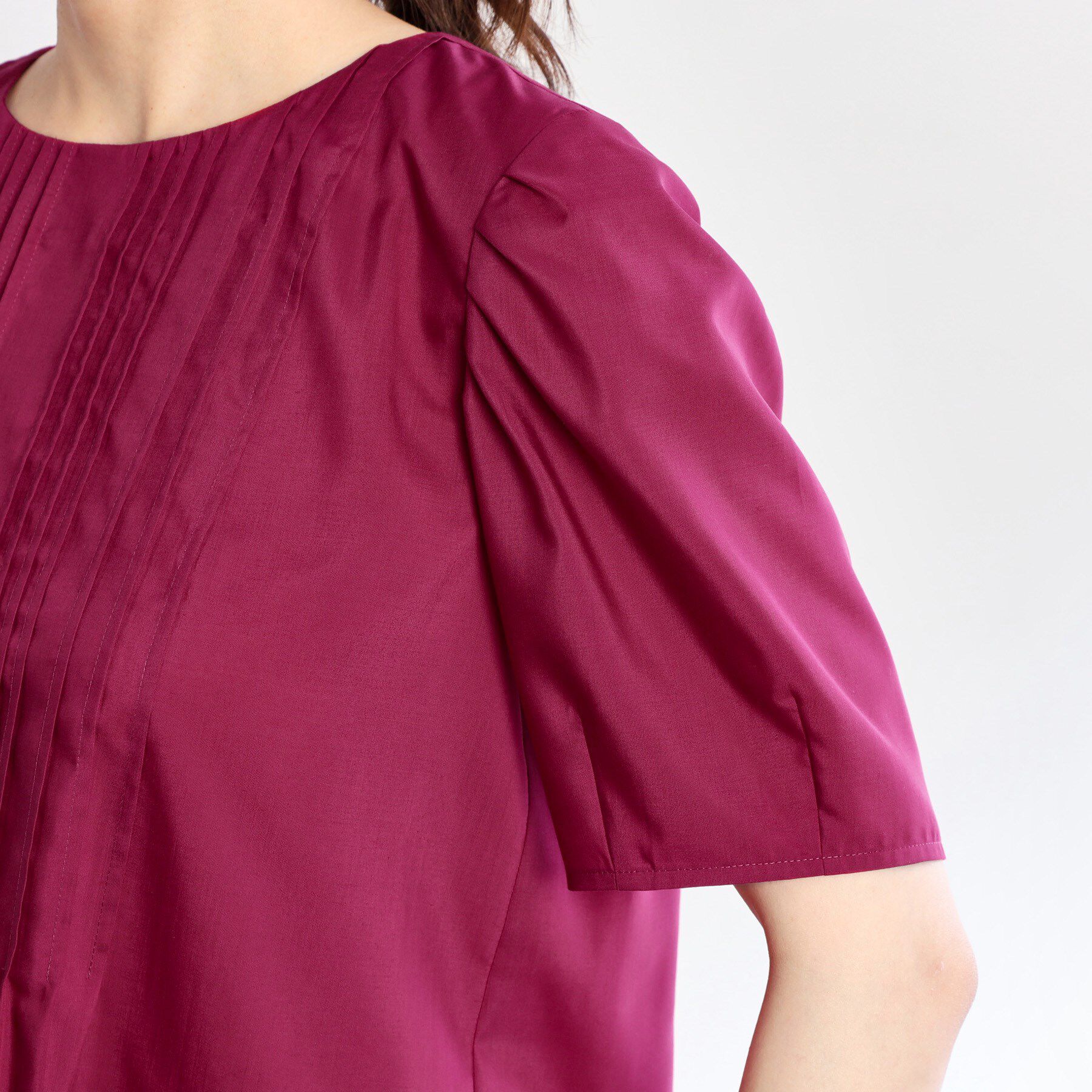 Reflect「【すっきり見え！長め丈】ピンタックデザインチュニックブラウス」|シャツ・ブラウス|