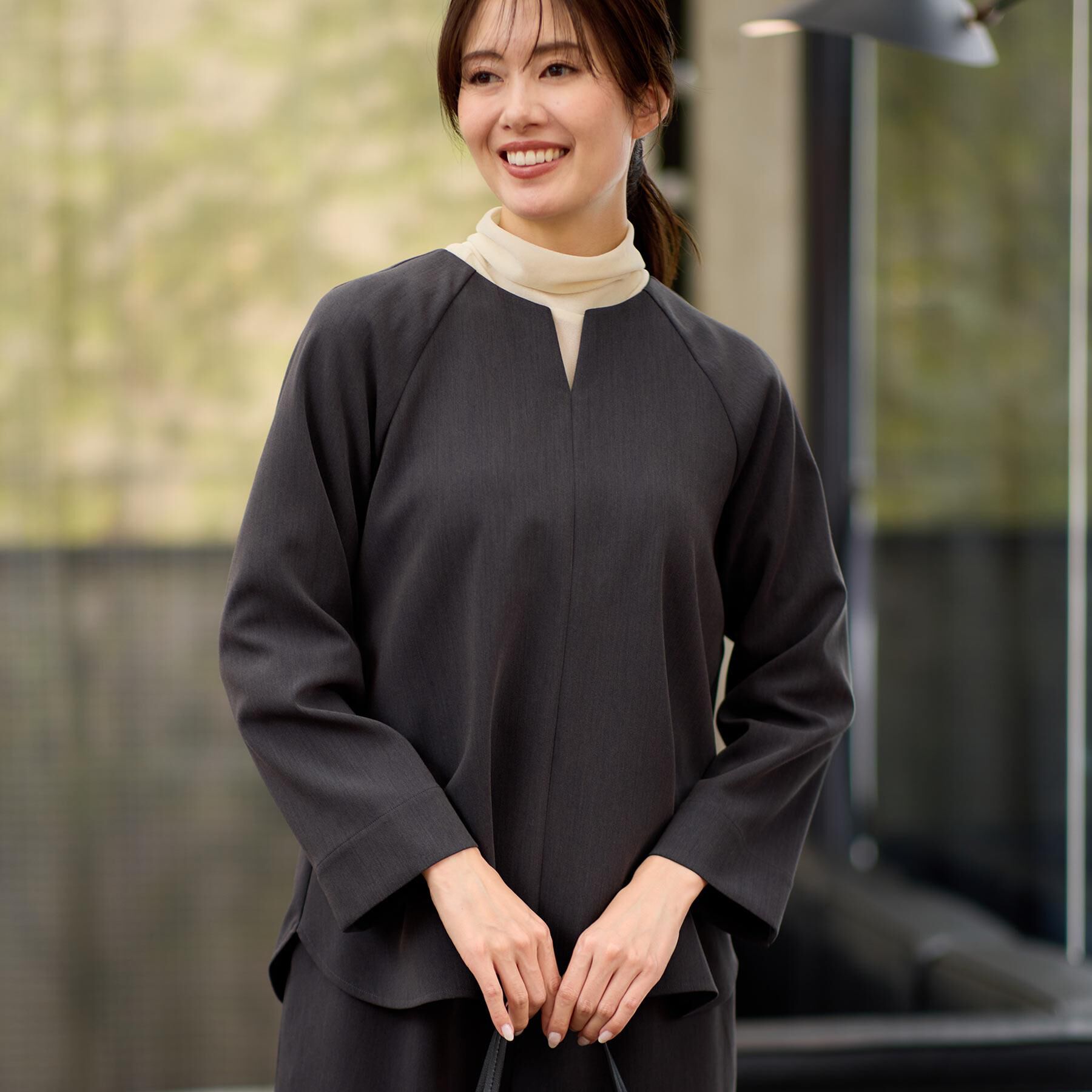 Reflect「【レイヤードスタイルのインナーに◎】タートル&times;ラグランスリーブプルオーバー」|Tシャツ・カットソー|