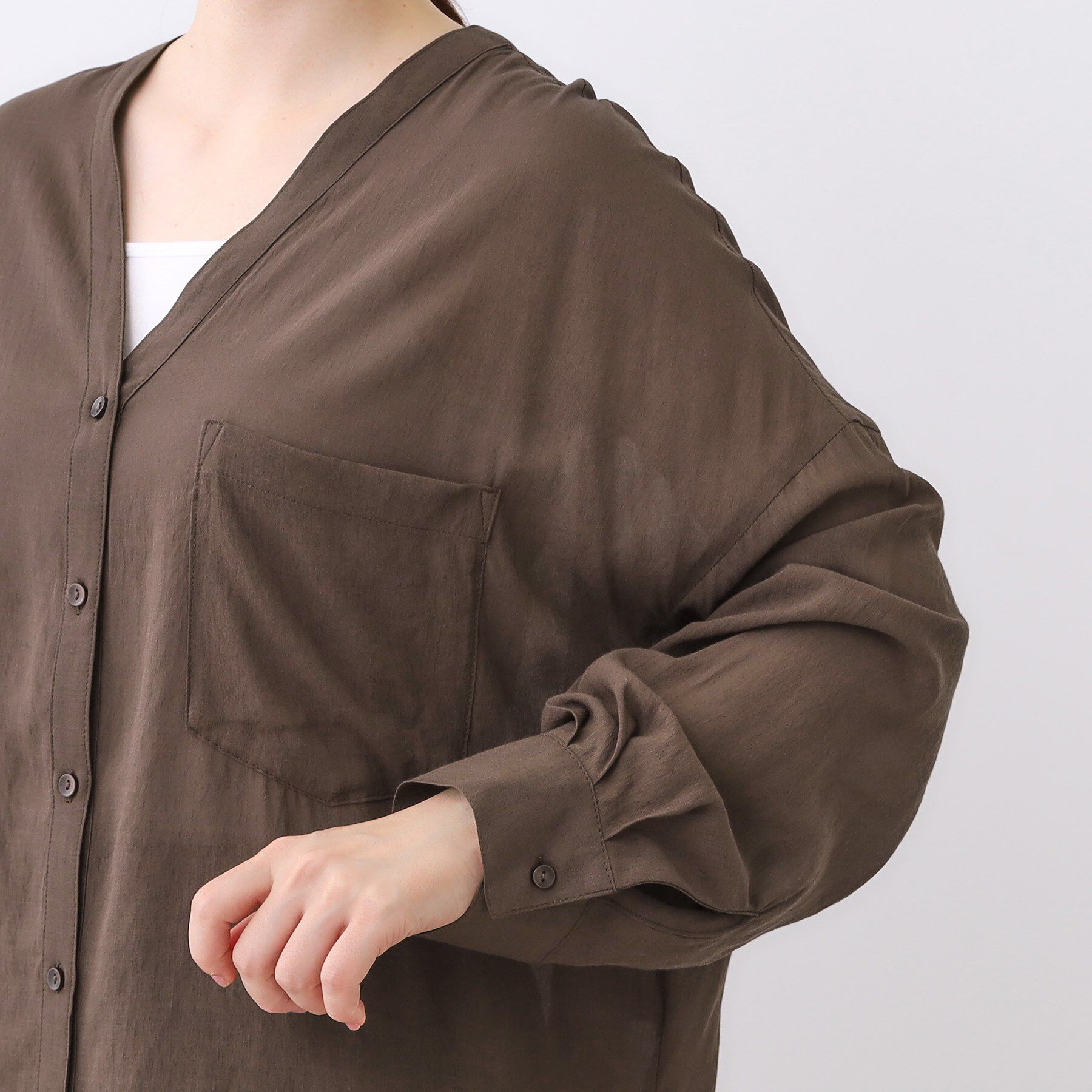 Reflect「【体型カバー】シャツ風カーディガン」|シャツ・ブラウス|