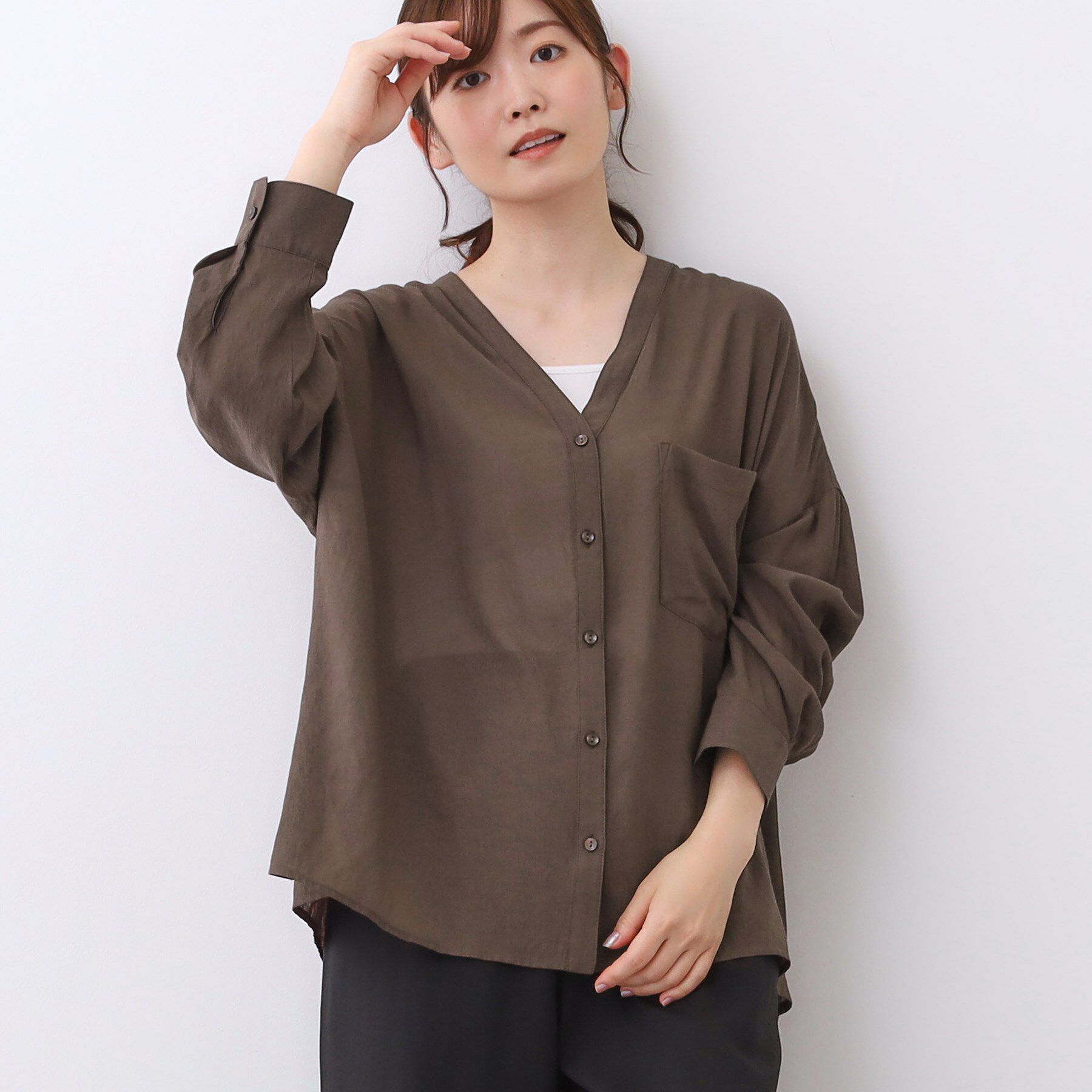 Reflect「【体型カバー】シャツ風カーディガン」|シャツ・ブラウス|