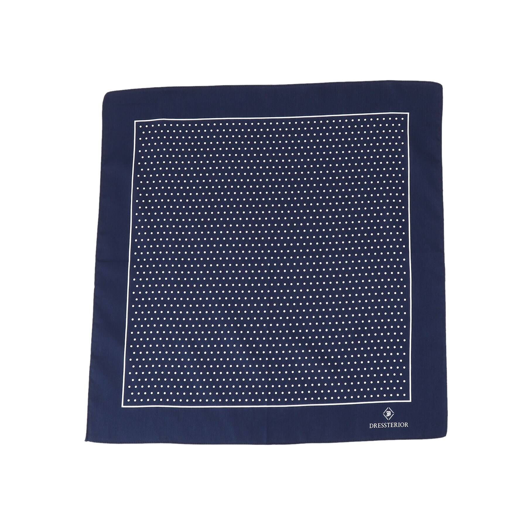 DRESSTERIOR「シルケットコットン　ドットハンカチーフ」|ハンカチ|ﾀﾞｰｸﾈｲﾋﾞｰ(094)