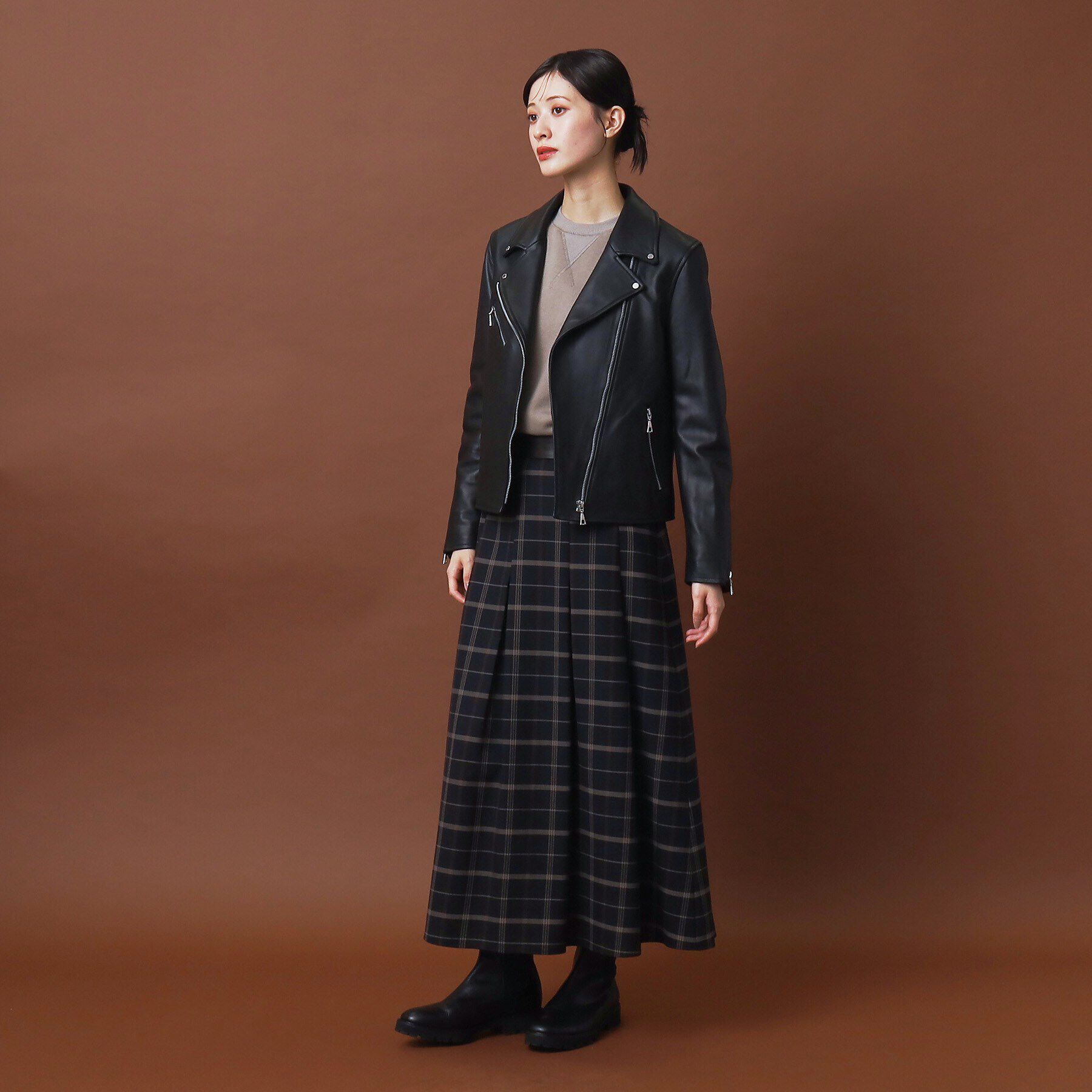 DRESSTERIOR「【本革】ラムレザーライダースジャケット」|ライダースジャケット|