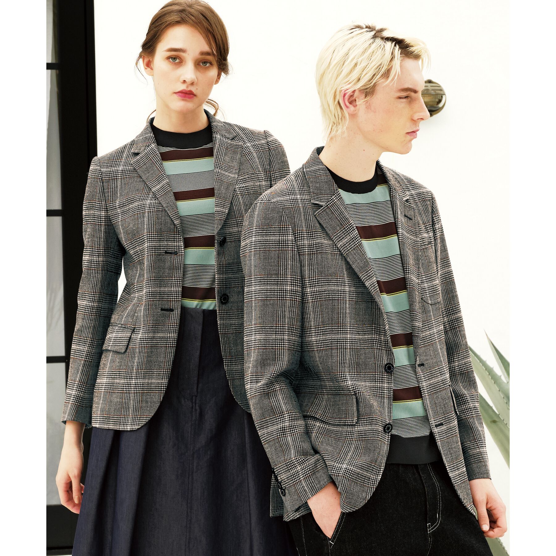 DRESSTERIOR「コットンシルク混 マルチボーダーニット」|ニット・セーター|