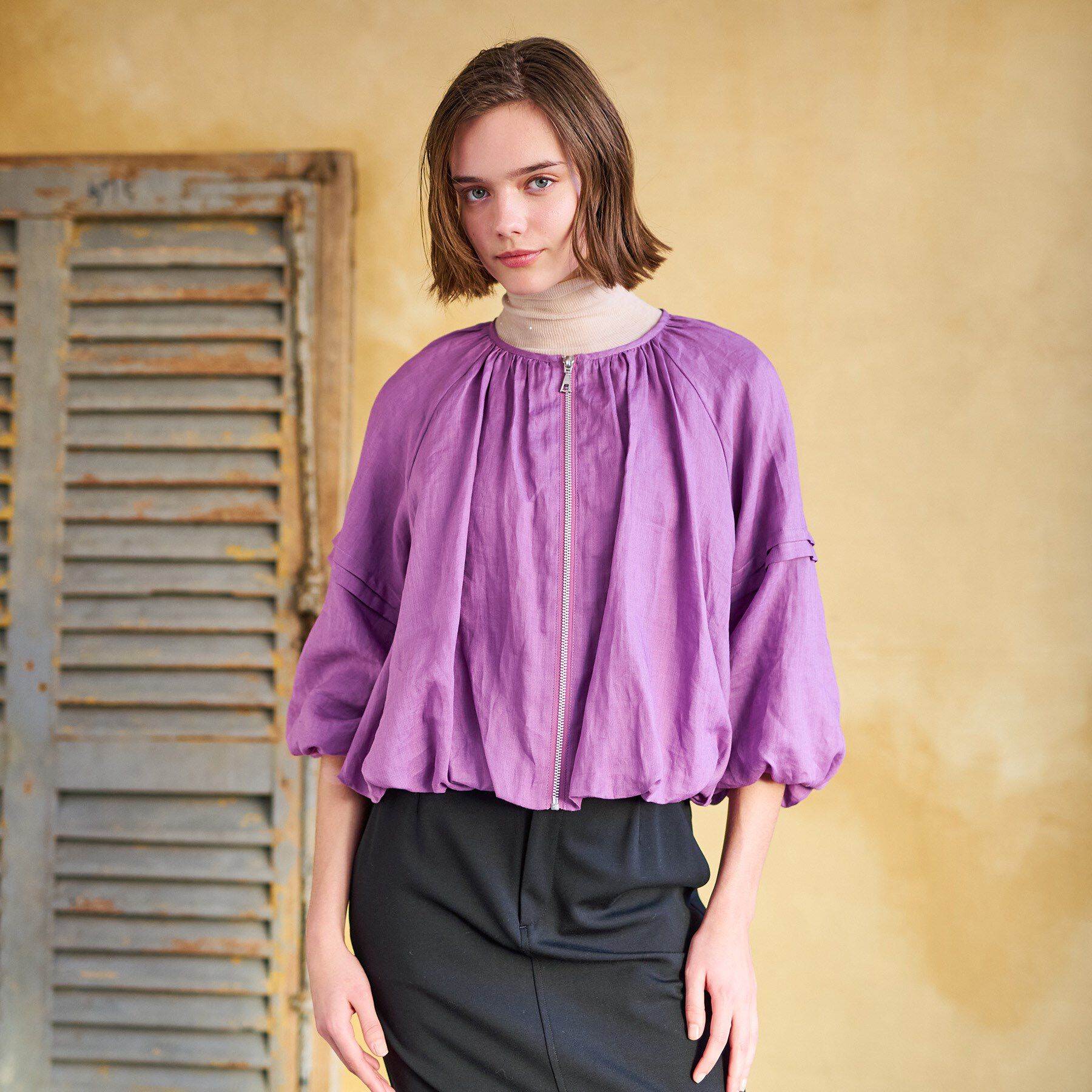 DRESSTERIOR「【洗える/リネン100％】ウォッシャブルペーパーリネンブルゾン」|ブルゾン・スタジャン|