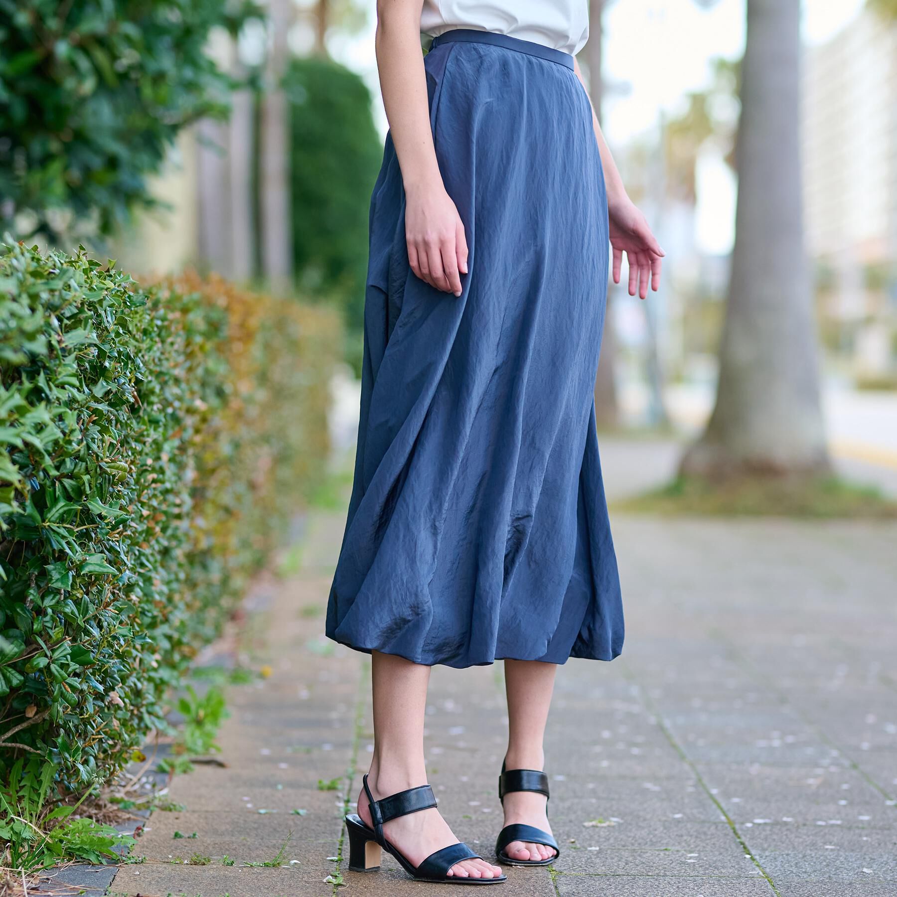 DRESSTERIOR「【裏地あり/後ろウエストゴム】シアーワッシャーバルーンスカート」|スカート|