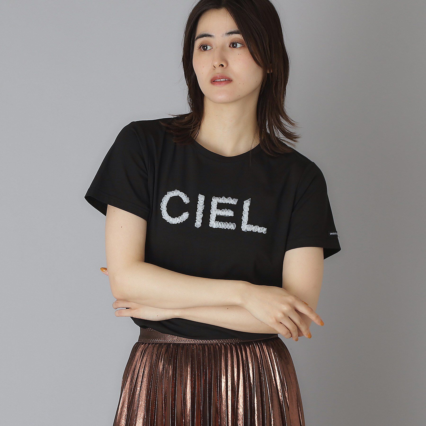 DRESSTERIOR「クリア天竺チュールCIELロゴTシャツ」|Tシャツ・カットソー|