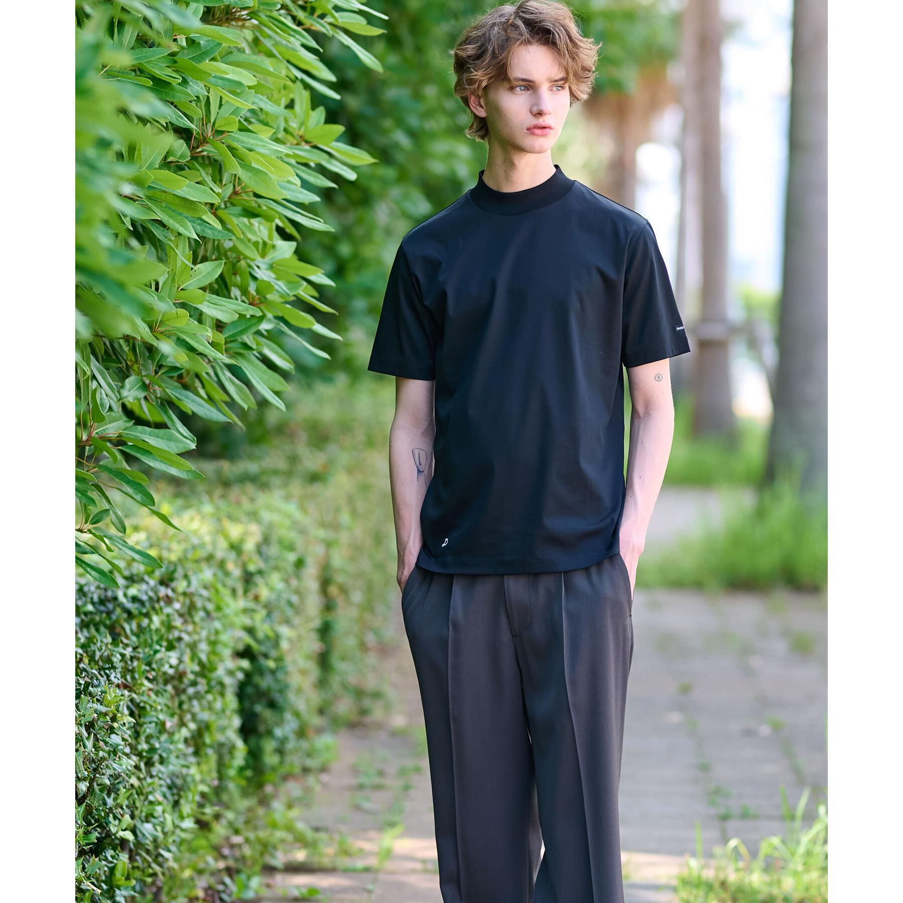 DRESSTERIOR「【接触冷感/抗菌防臭/消臭】ICE CLEAR COTTON モックネックT」|Tシャツ・カットソー|