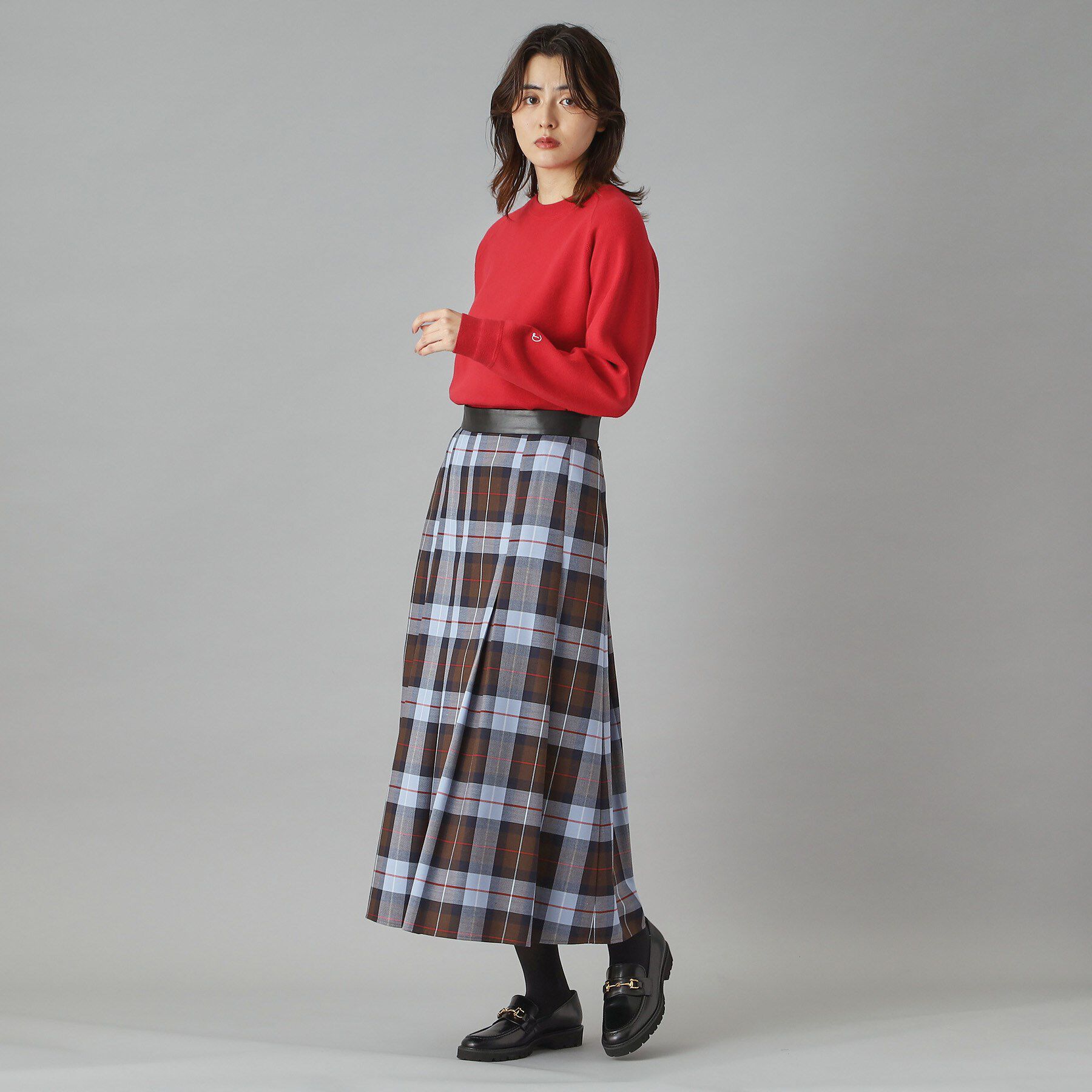 DRESSTERIOR「チェックタックソフトプリーツスカート」|スカート|