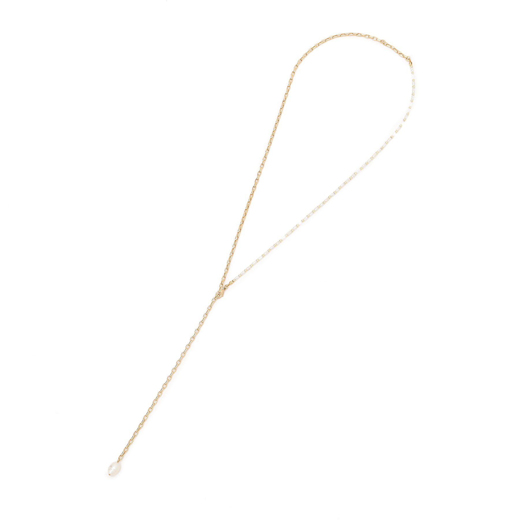 DRESSTERIOR「淡水パール&times;チェーン4WAYラリエット」|ネックレス|ゴールド(007)