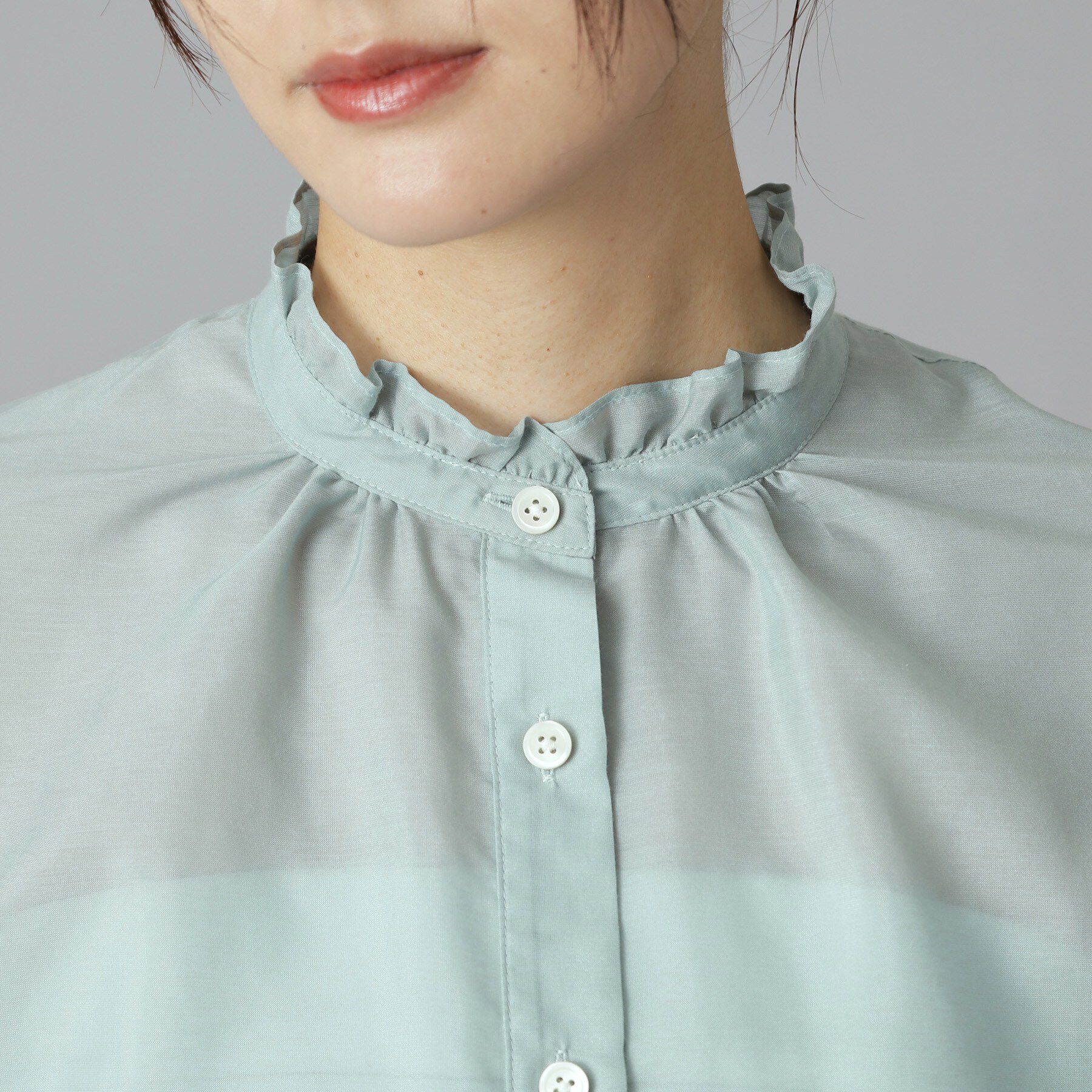 DRESSTERIOR「スタンドフリルボリュームブラウス」|シャツ・ブラウス|