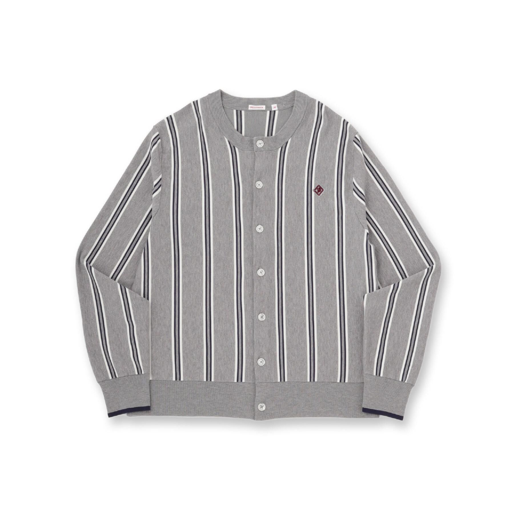 DRESSTERIOR「ウールレーヨン ストライプラウンドネックカーディガン」|カーディガン|