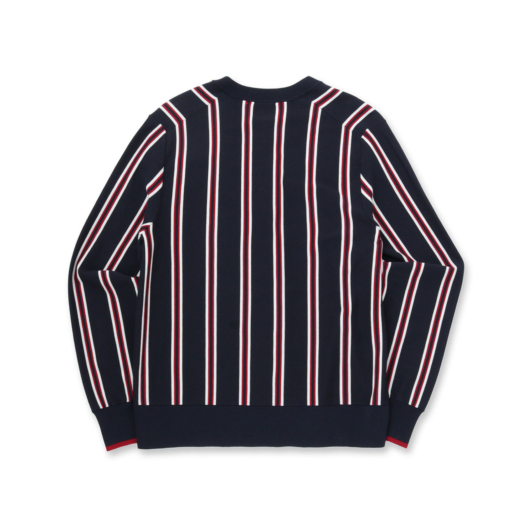 DRESSTERIOR「ウールレーヨン ストライプラウンドネックカーディガン」|カーディガン|