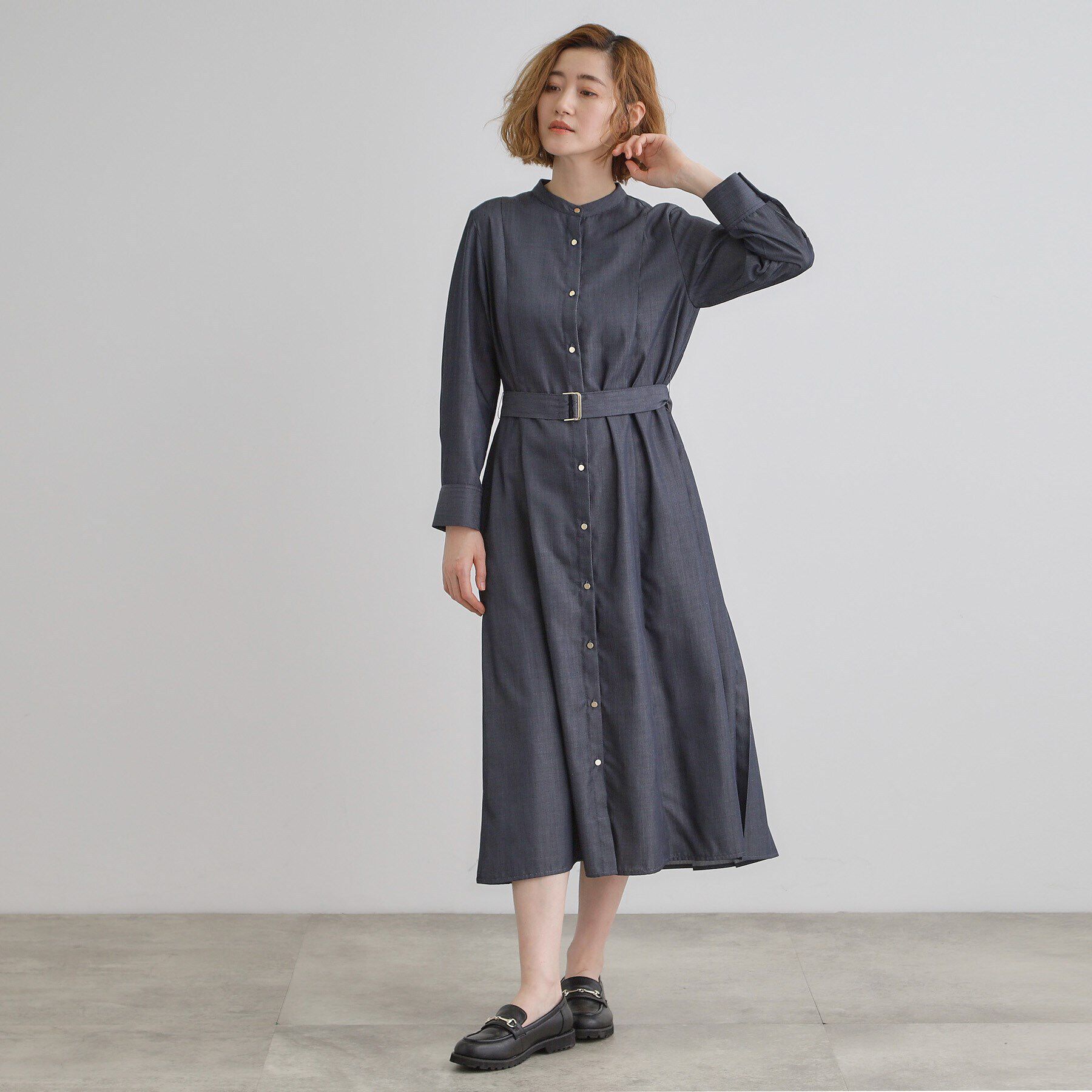 grove「バックプリーツシャツワンピース」|ワンピース|