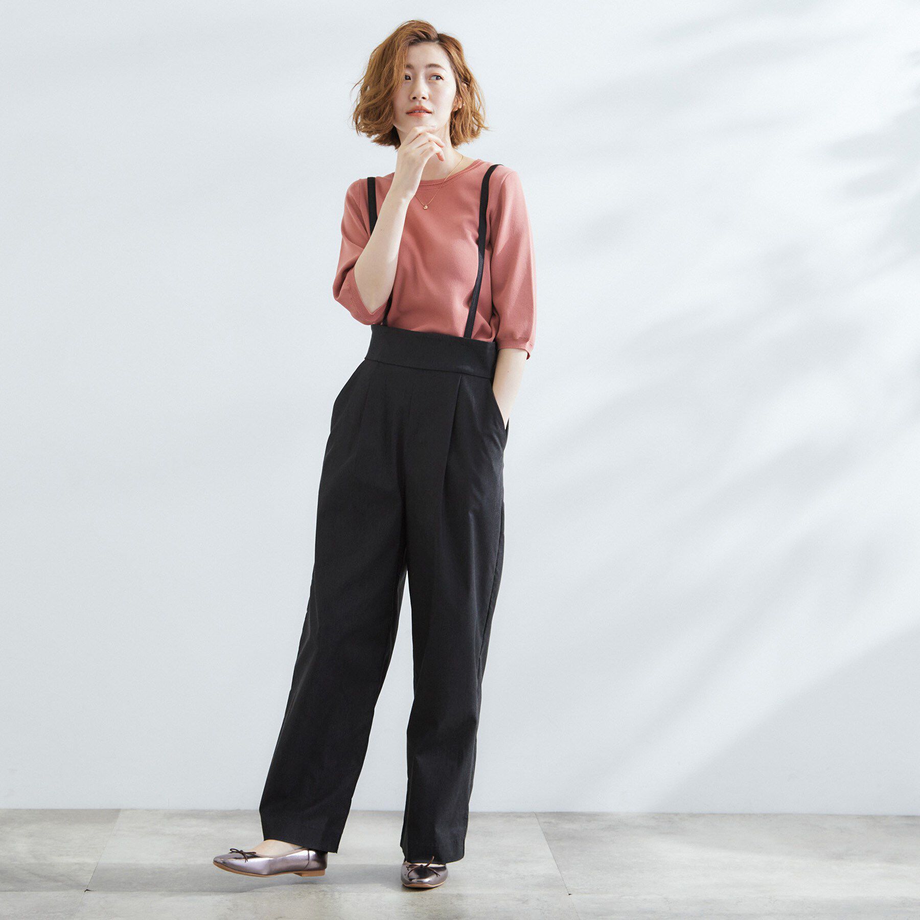 grove「ひんやり多機能・やわらかドライタッチ五分袖プルオーバー」|ニット・セーター|