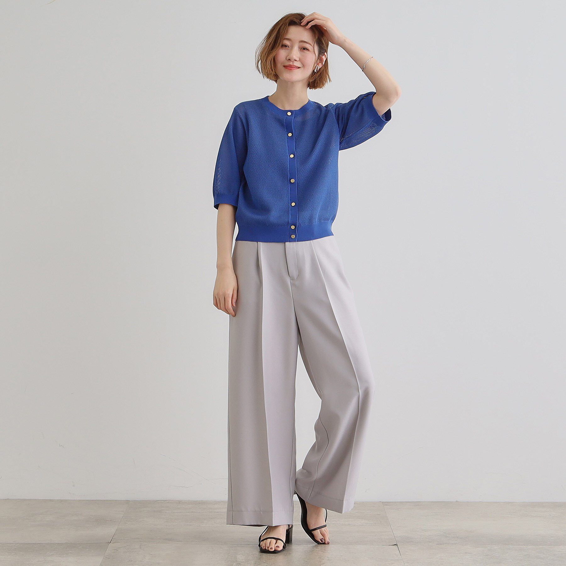 grove「1枚でも映える上品メッシュカーディガン」|カーディガン|