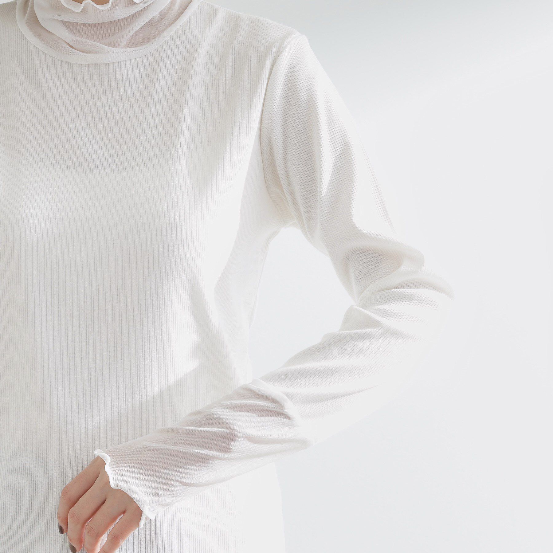 grove「シアー切替ハイネックプルオーバー」|Tシャツ・カットソー|